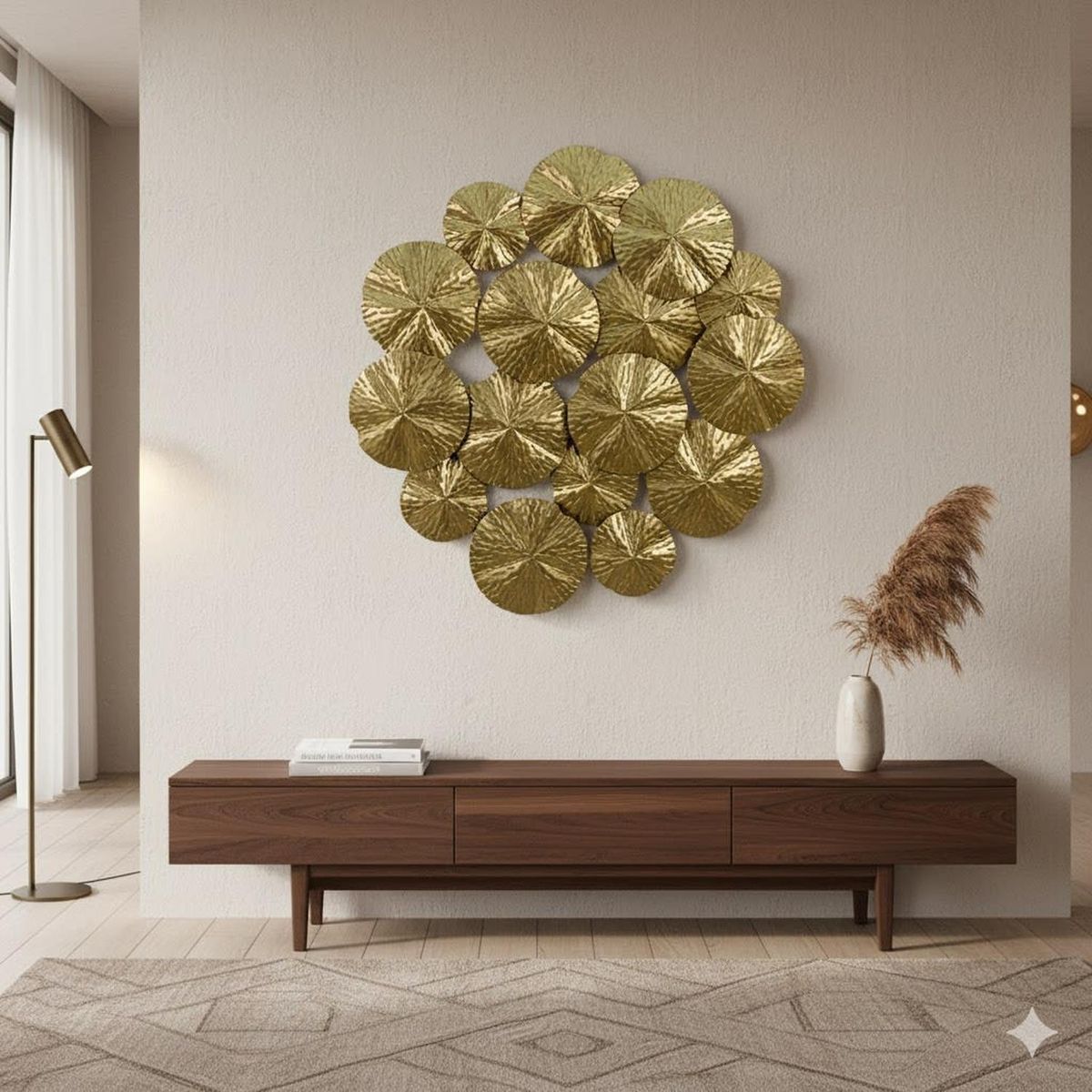 CONCEPTS LIFE - Escultura Placa de Pared Flower 82x82x05 cm