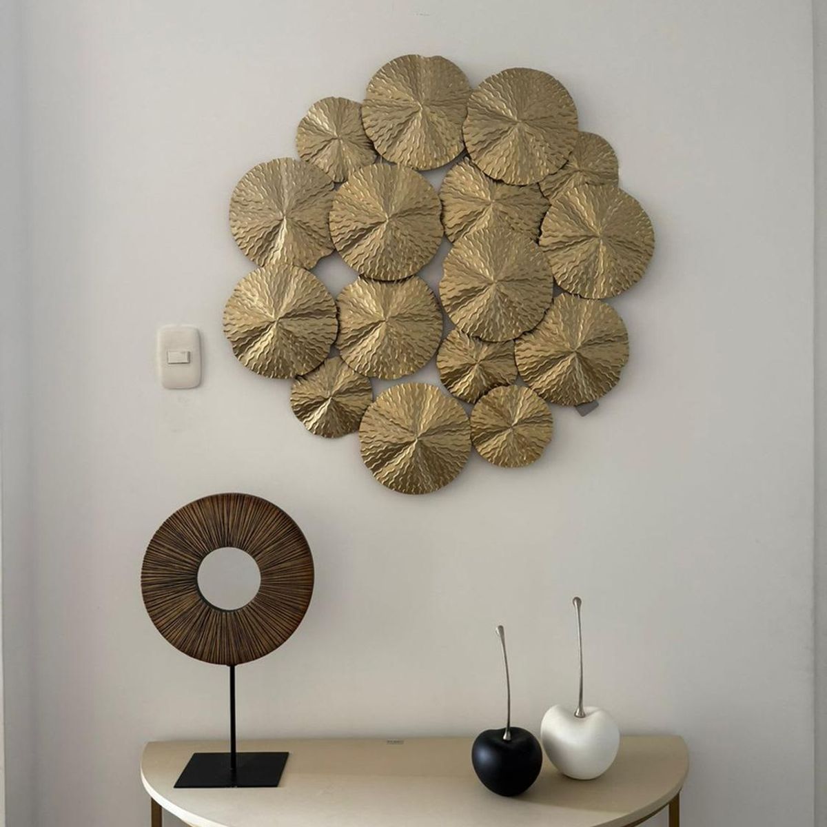 CONCEPTS LIFE - Escultura Placa de Pared Flower 82x82x05 cm