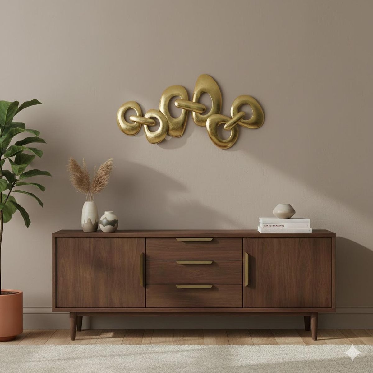 CONCEPTS LIFE - Escultura Placa de Pared Anillos 82x82x05 cm