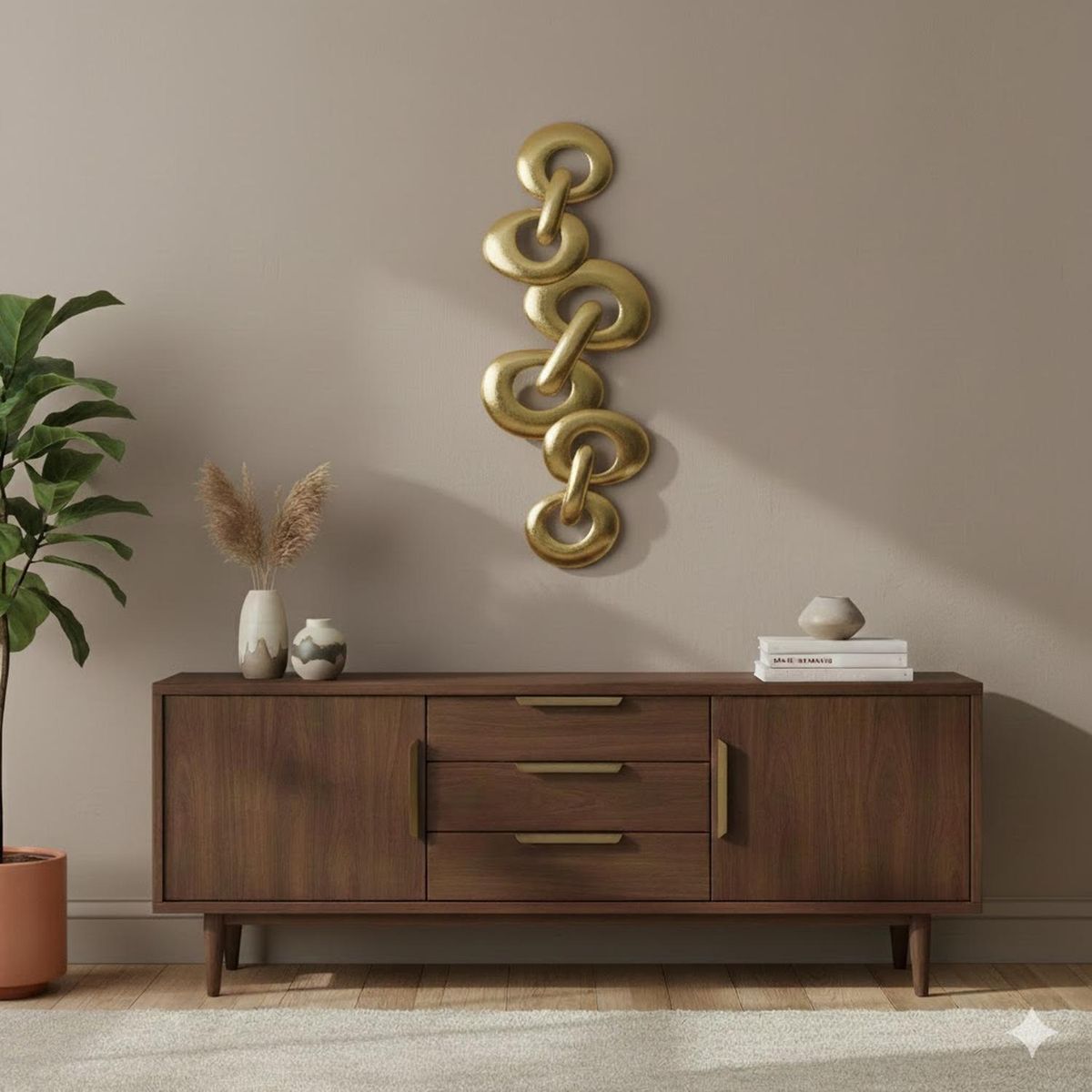 CONCEPTS LIFE - Escultura Placa de Pared Anillos 82x82x05 cm