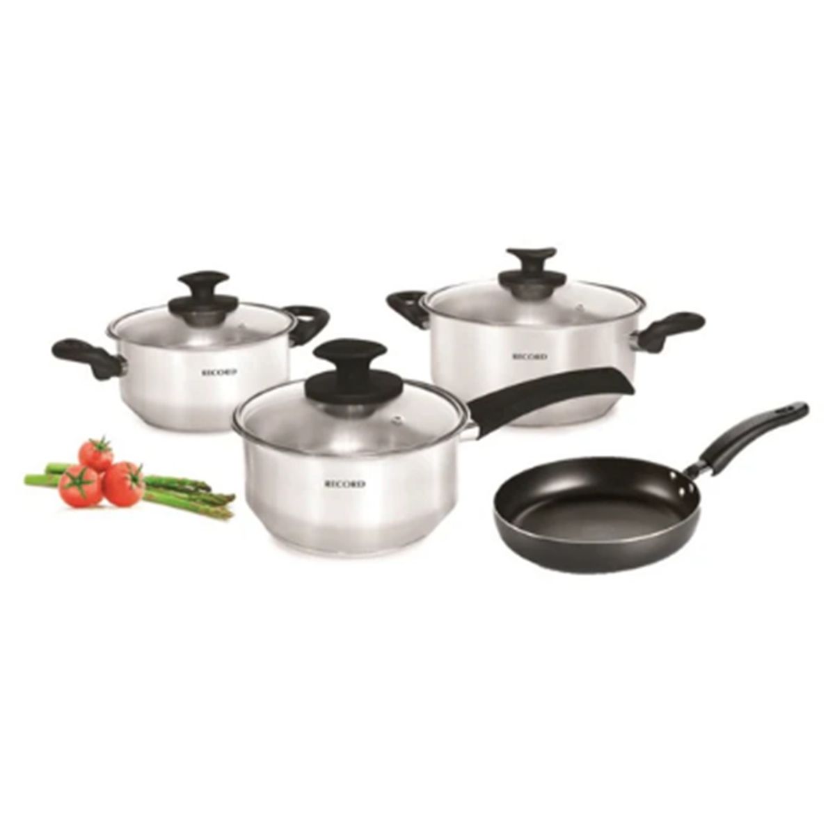 RECORD - JUEGO DE OLLAS RECORD ENCANTO DE ACERO INOXIDABLE 7 PIEZAS