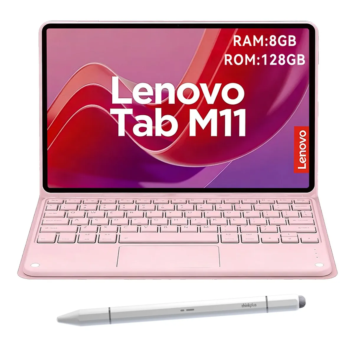 LENOVO - Tablet Lenovo M11 K10 8GB+128GB WiFi 11+Teclado Rosa+Lápiz táctil