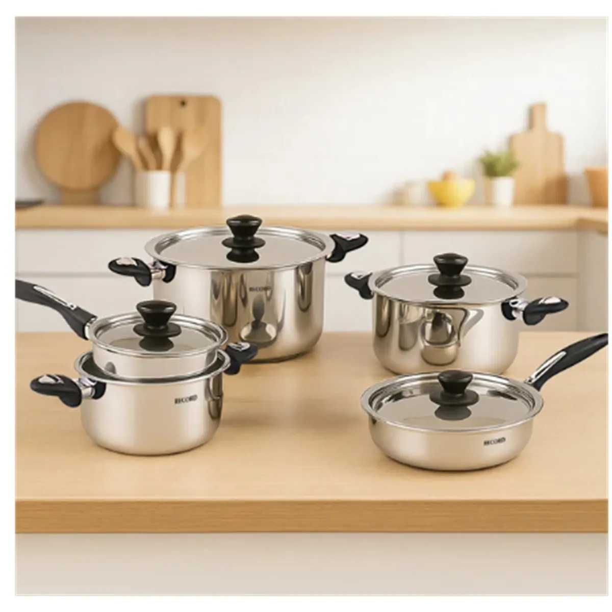 RECORD - JUEGO DE OLLAS RECORD MARQUESA DE ACERO INOXIDABLE 10 PIEZAS
