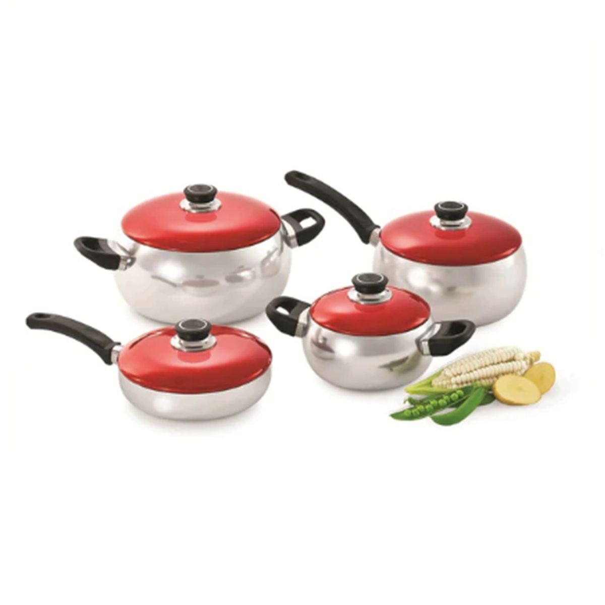 RECORD - JUEGO DE OLLAS RECORD BOMBEADO ANODIZADO 8 PIEZAS