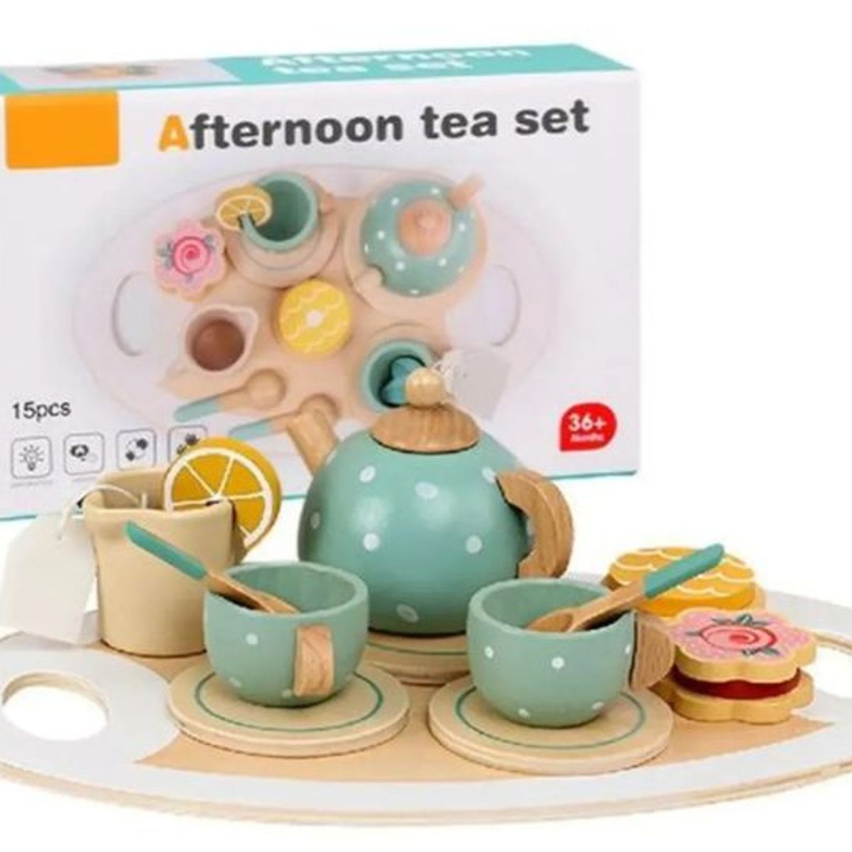 GENERICO - Set de Té de Madera Educativo para niños