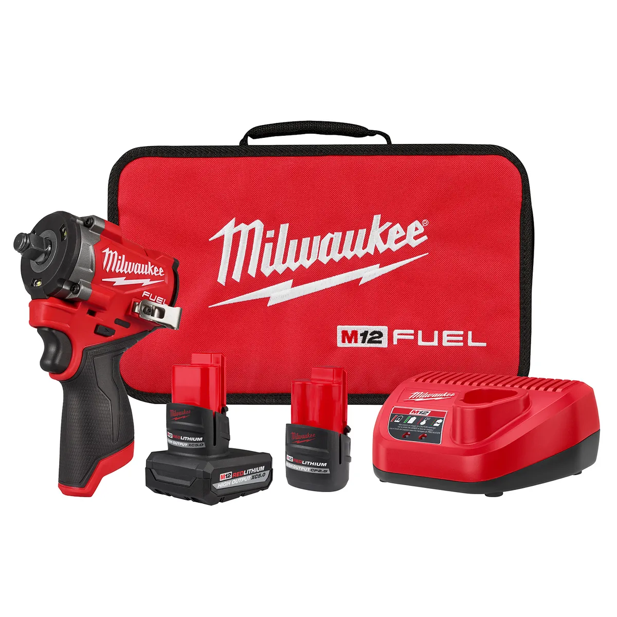 MILWAUKEE - Kit de llave de impacto corta M12 FUEL™ de 12 Milwaukee 2563-22