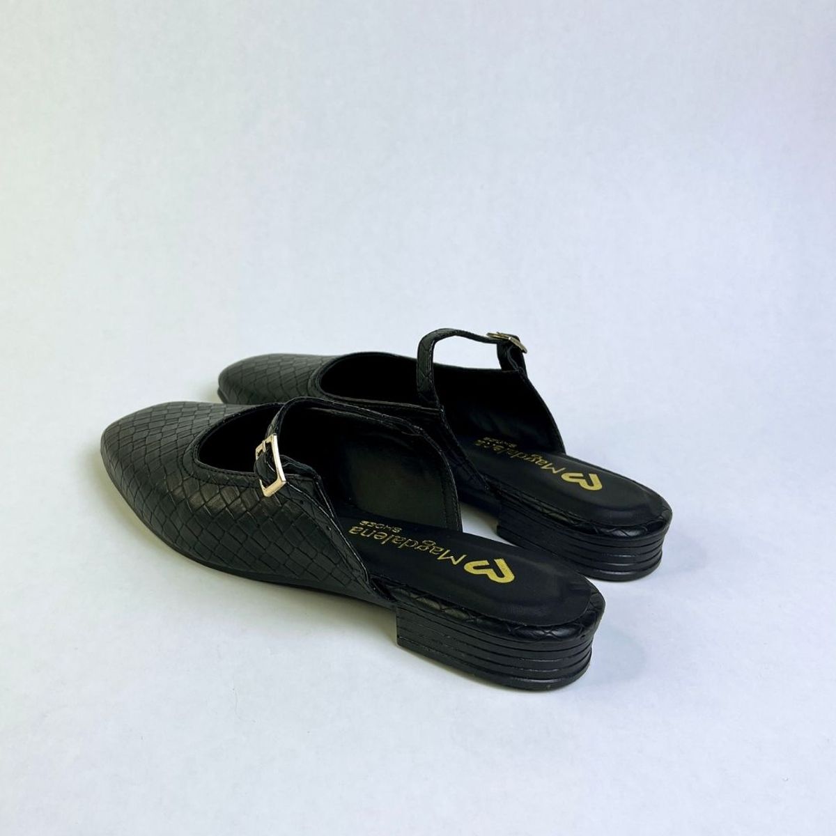 MAGDALENA SHOES - BALLERINAS  CROCO NEGRO MUJER 723A