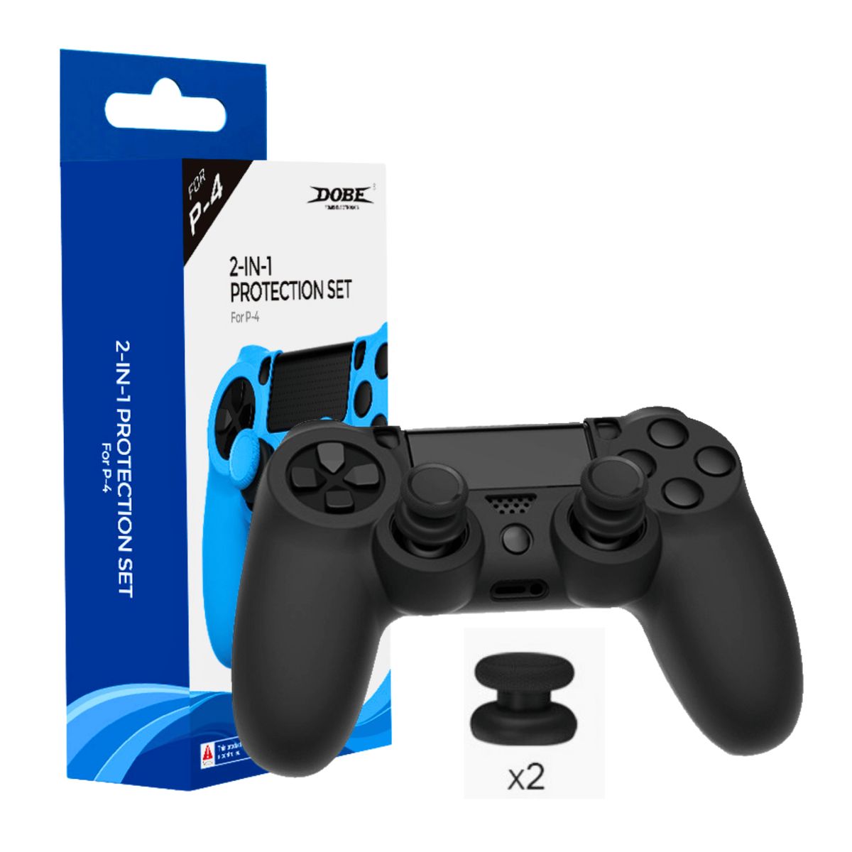 DOBE - Funda De Silicona Negro Para Mando Dualshock 4 De Ps4 Antideslizante Y Resistente