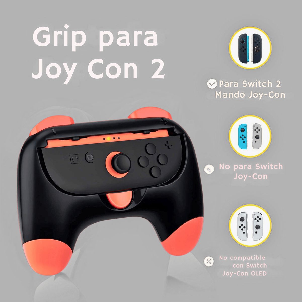 DOBE - Grip Ergonómico Negro Para Joy Con Nintendo Switch 2 – Agarre De Alta Comodidad