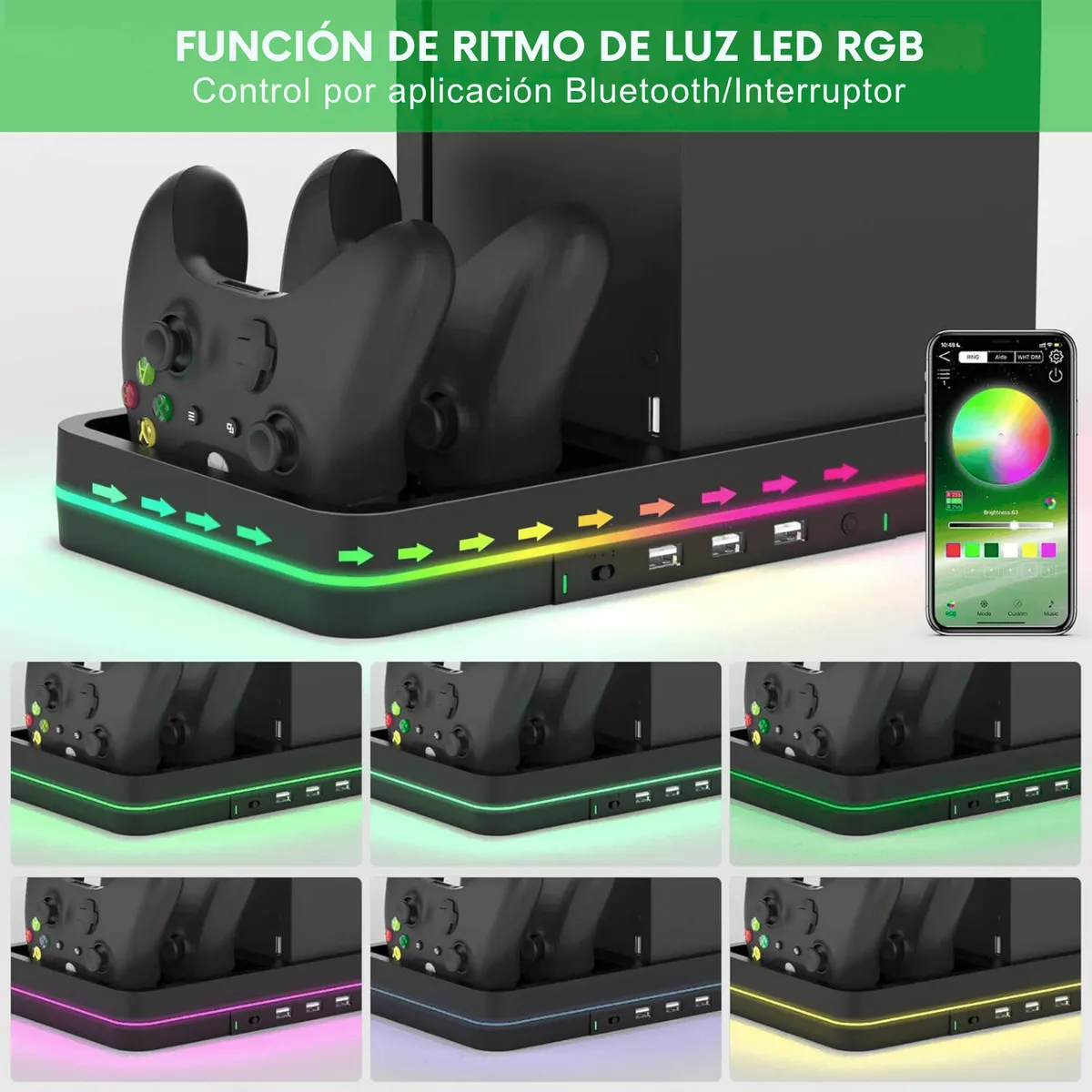 DOBE - Base Multifunción Negro Para Xbox Series X S Estación Multifunción Con Ventilador Y Carga
