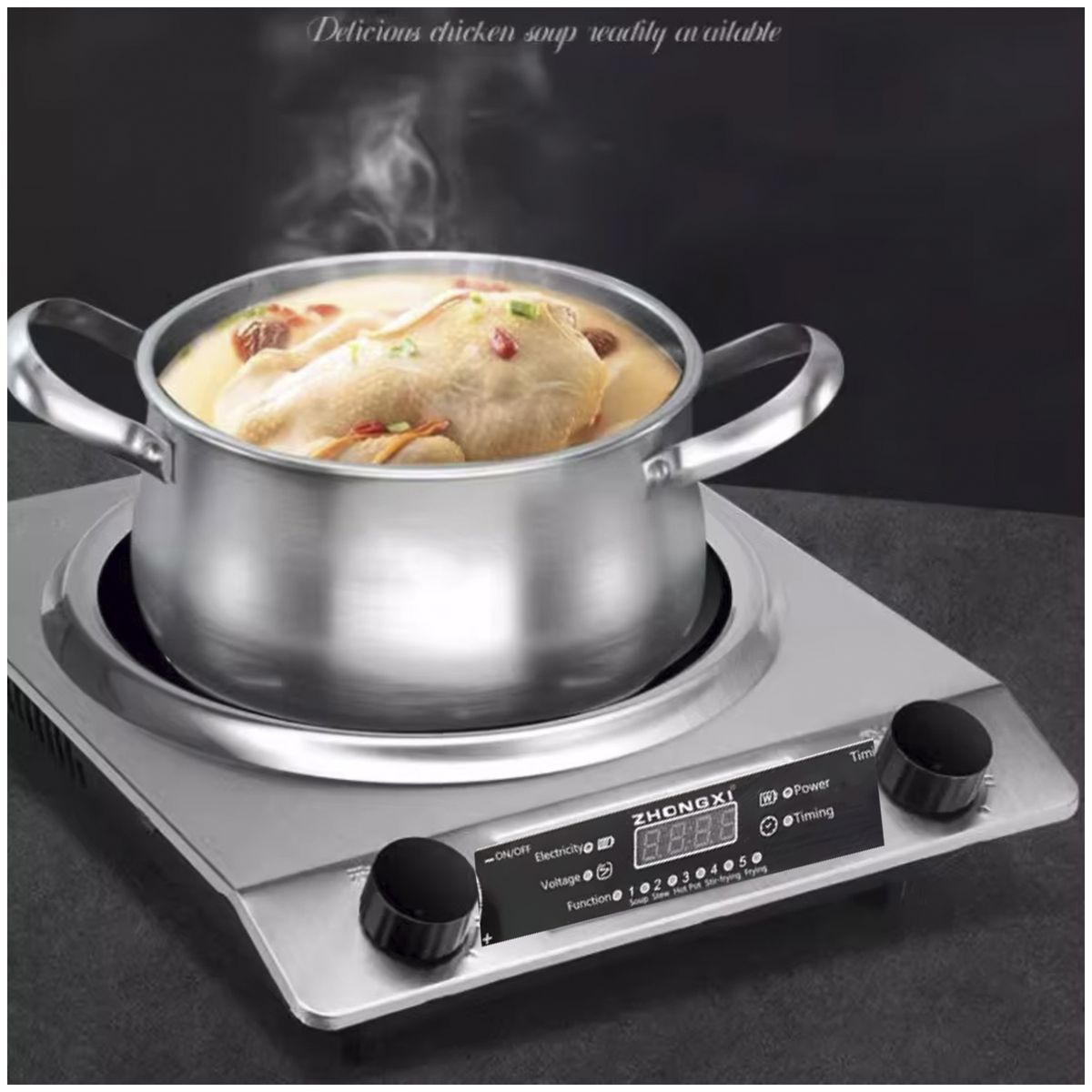 GENERICO - Cocina de Inducción Cóncava de una Hornilla con Pantalla Digital  Alto Rendimiento 3500W