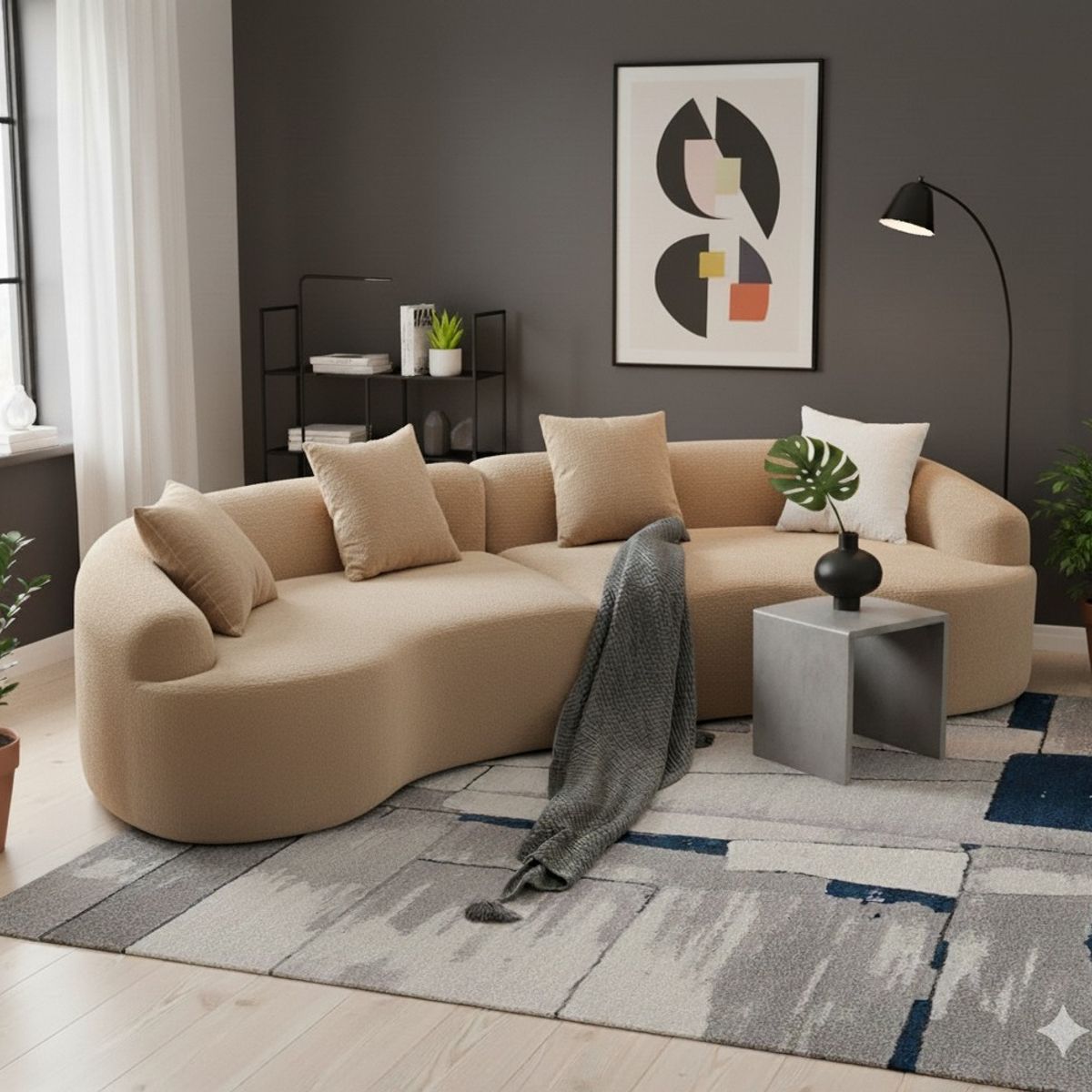 AMBIHOME - Sofá Curvo Elegante Doris Ambienta Home