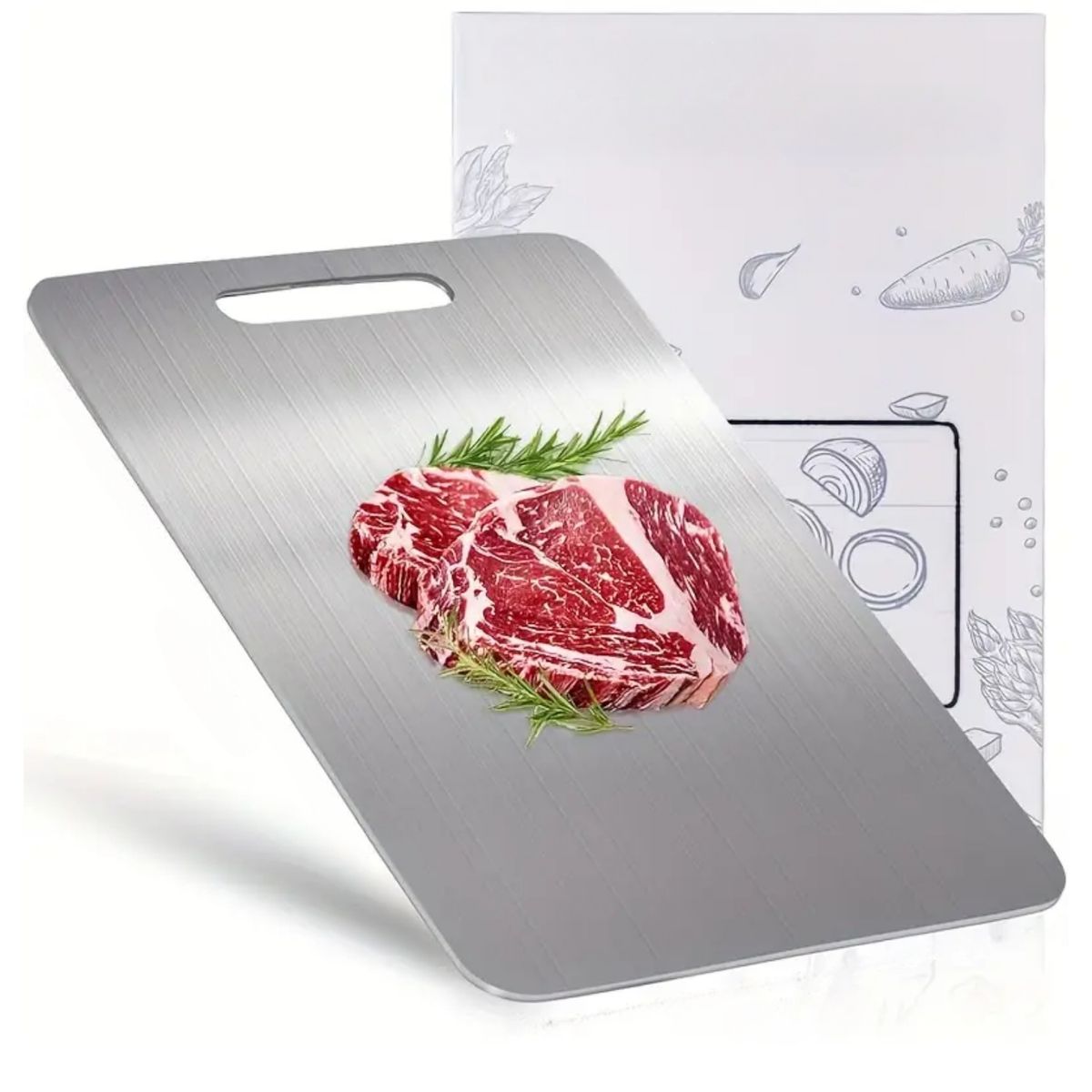 PENTHA - Tabla de Picar Inoxidable 34×23 cm  Calidad Profesional