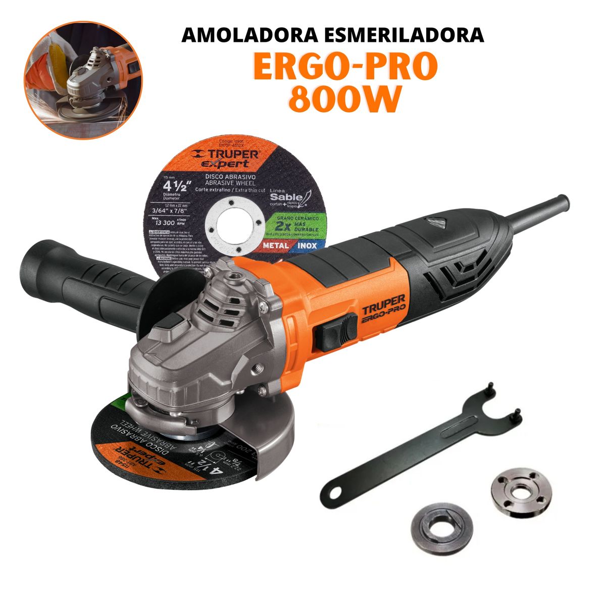 TRUPER - Megacombo amoladora ergo pro 850W sierra circular radial 1500W truper