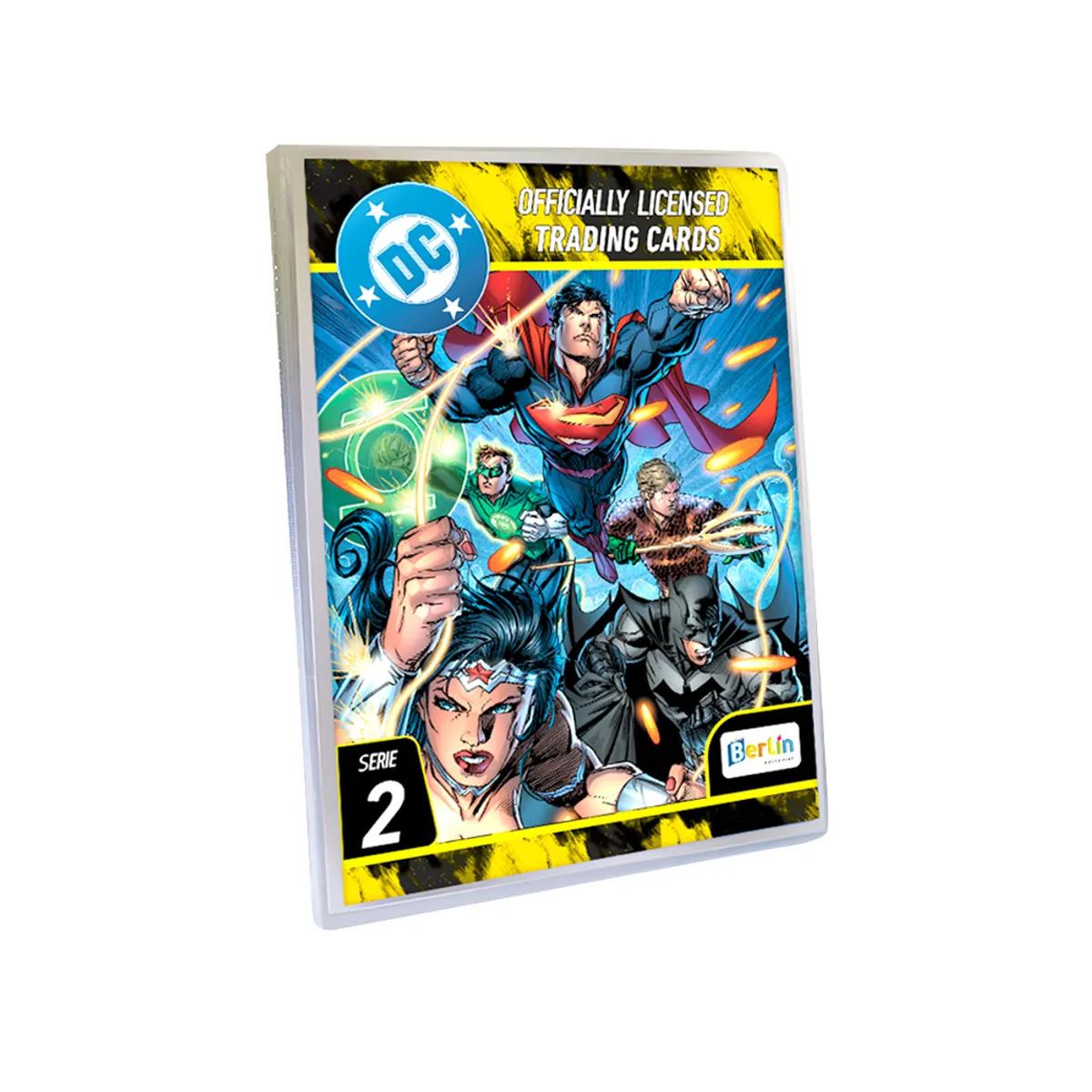 EDITORIAL BERLIN - CARDS DC SERIE 2, BINDER COLECCIONADOR + 2 PAQUETONES (50 SOBRES)