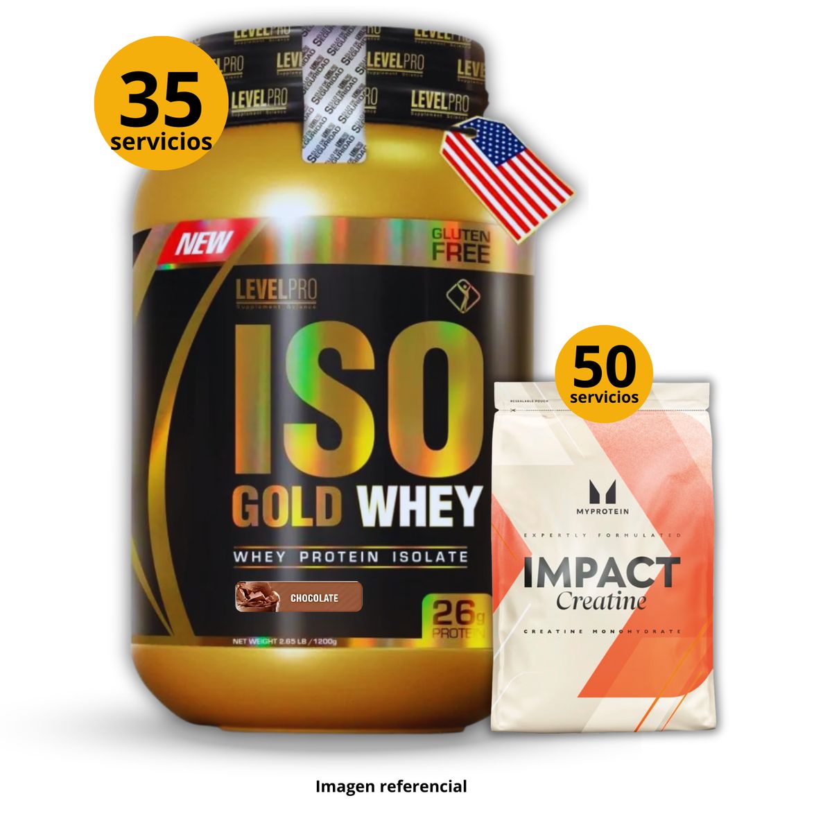 UNIVERSE NUTRITION - Proteína Iso gold whey de 1kg Chocolate + Creatina Myprotein de 250gr