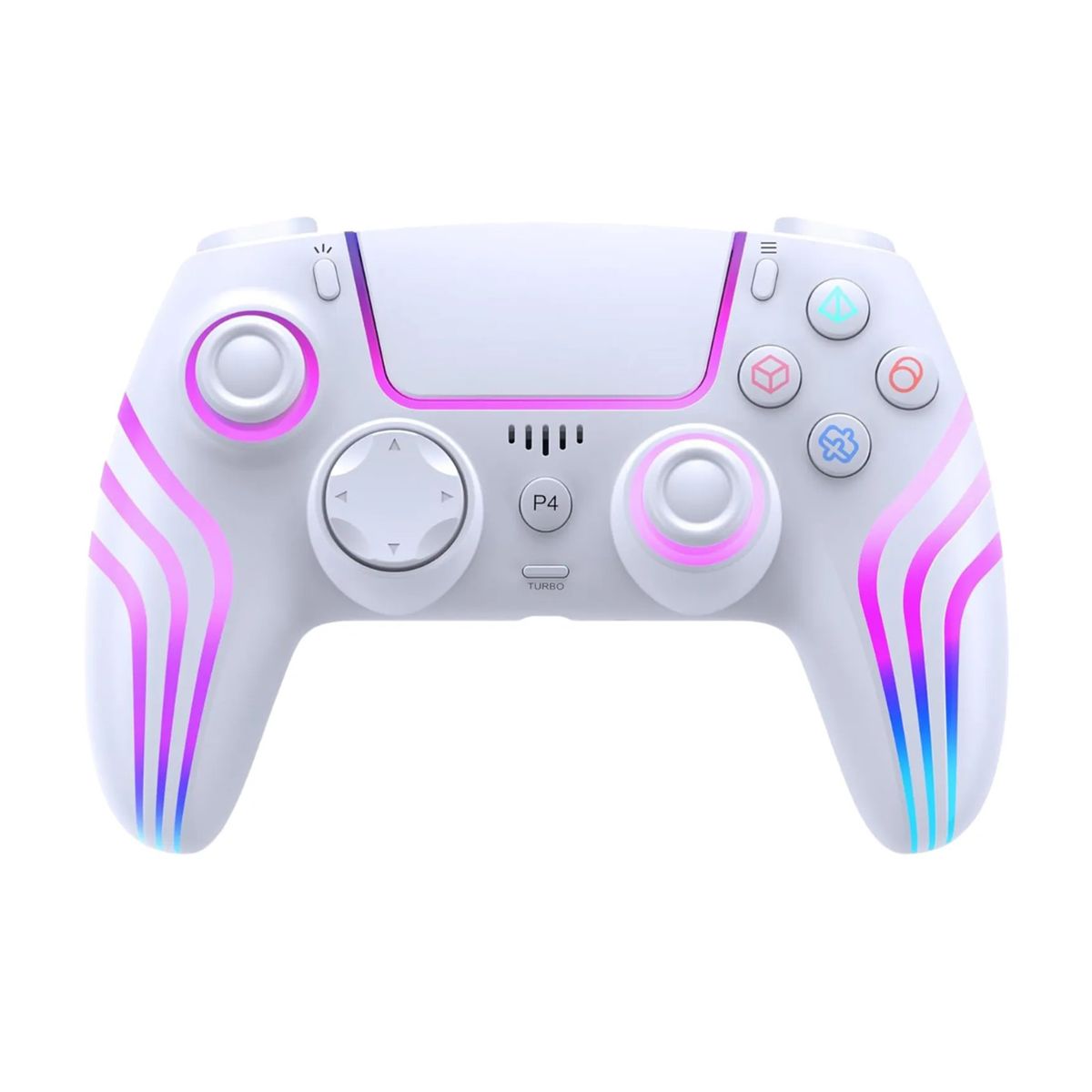 SEISA - Mando PS4 Inalámbrico Blanco con Efectos de Luz SEISA SJ-4013B