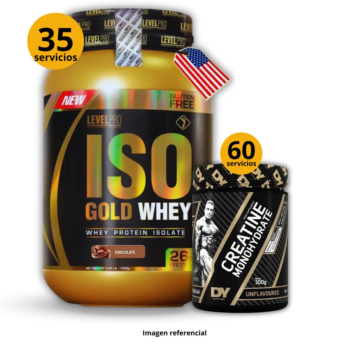 UNIVERSE NUTRITION - Proteína Iso gold whey de 1kg Chocolate + Creatina DY de 300gr