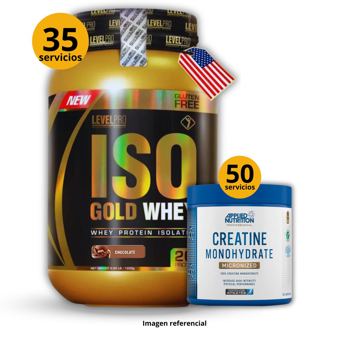 UNIVERSE NUTRITION - Proteína Iso gold whey de 1kg Chocolate + Creatina Applied Nutrition de 250gr