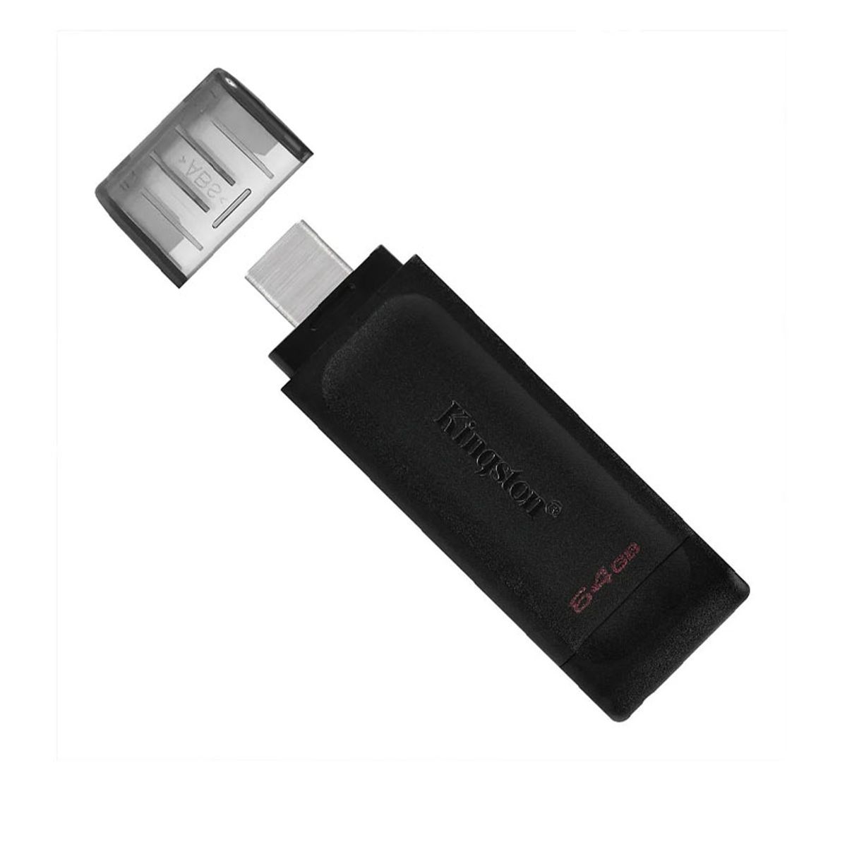 KINGSTON - MEMORIA KINGSTON USB TIPO-C 64GB DT70 3.2 NEGRO