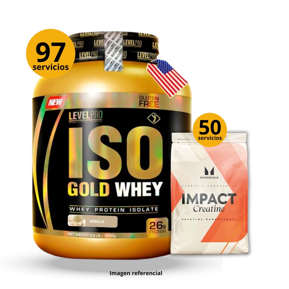 UNIVERSE NUTRITION - Proteína Iso gold whey de 3kg Vainilla + Creatina Myprotein de 250gr
