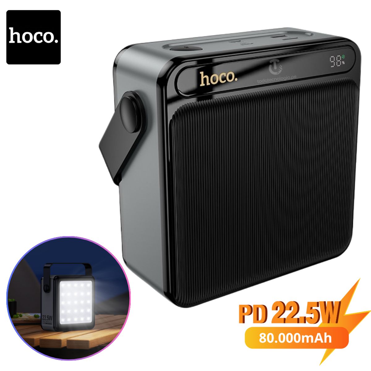 UGREEN - Power Bank 80000mAh Carga Rápida 22,5W QC 30 Linterna Banco de Energia