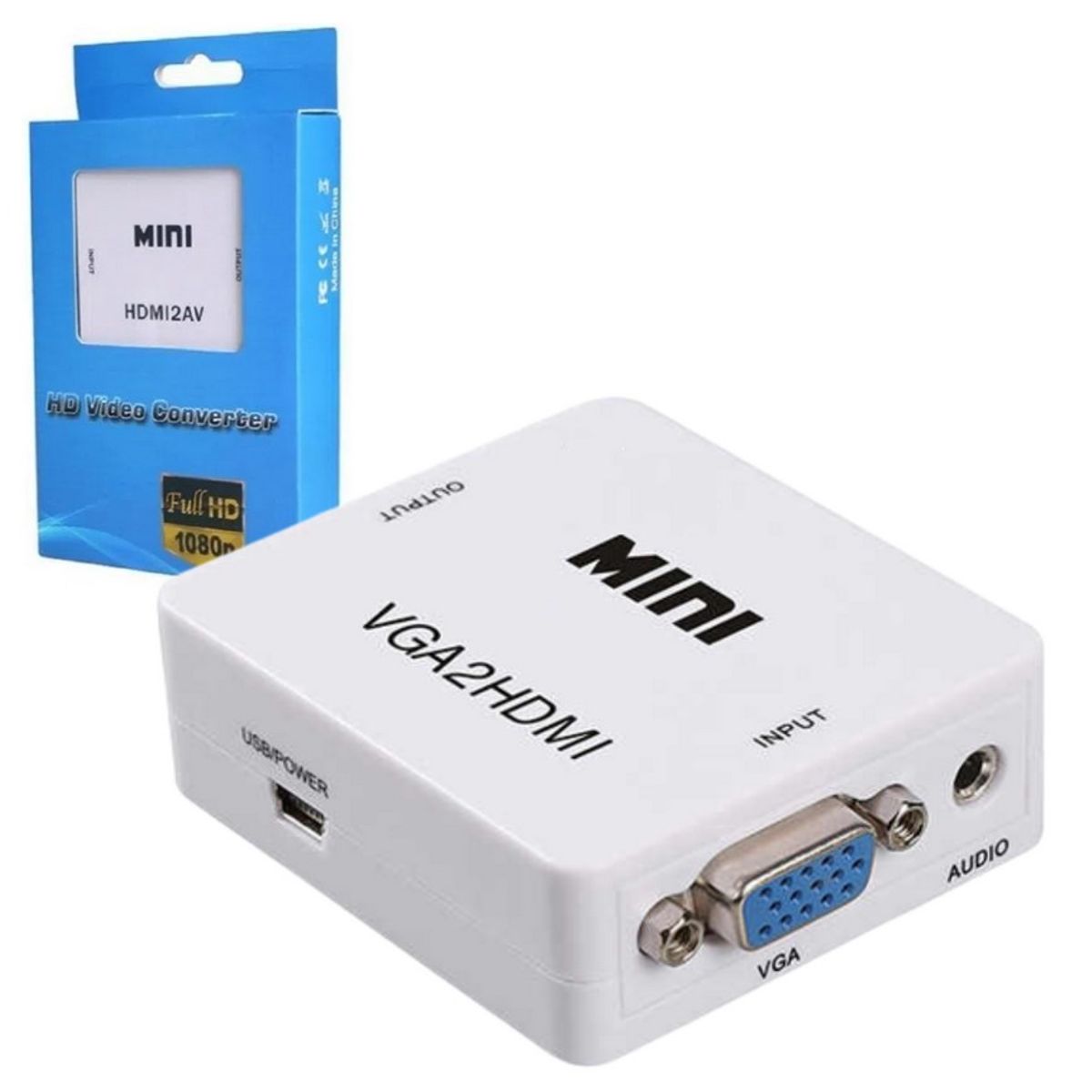 OEM - Convertidor VGA to HDMI - 1080P - Adaptador de Video FullHD