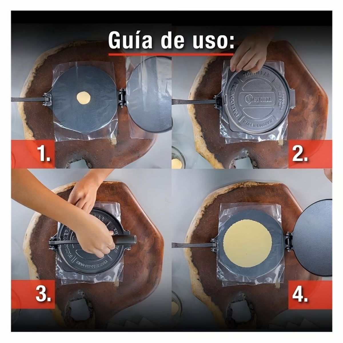 VICTORIA - PRENSA PARA TORTILLAS DE 25 CM DE DIAMETRO VICTORIA CURADO