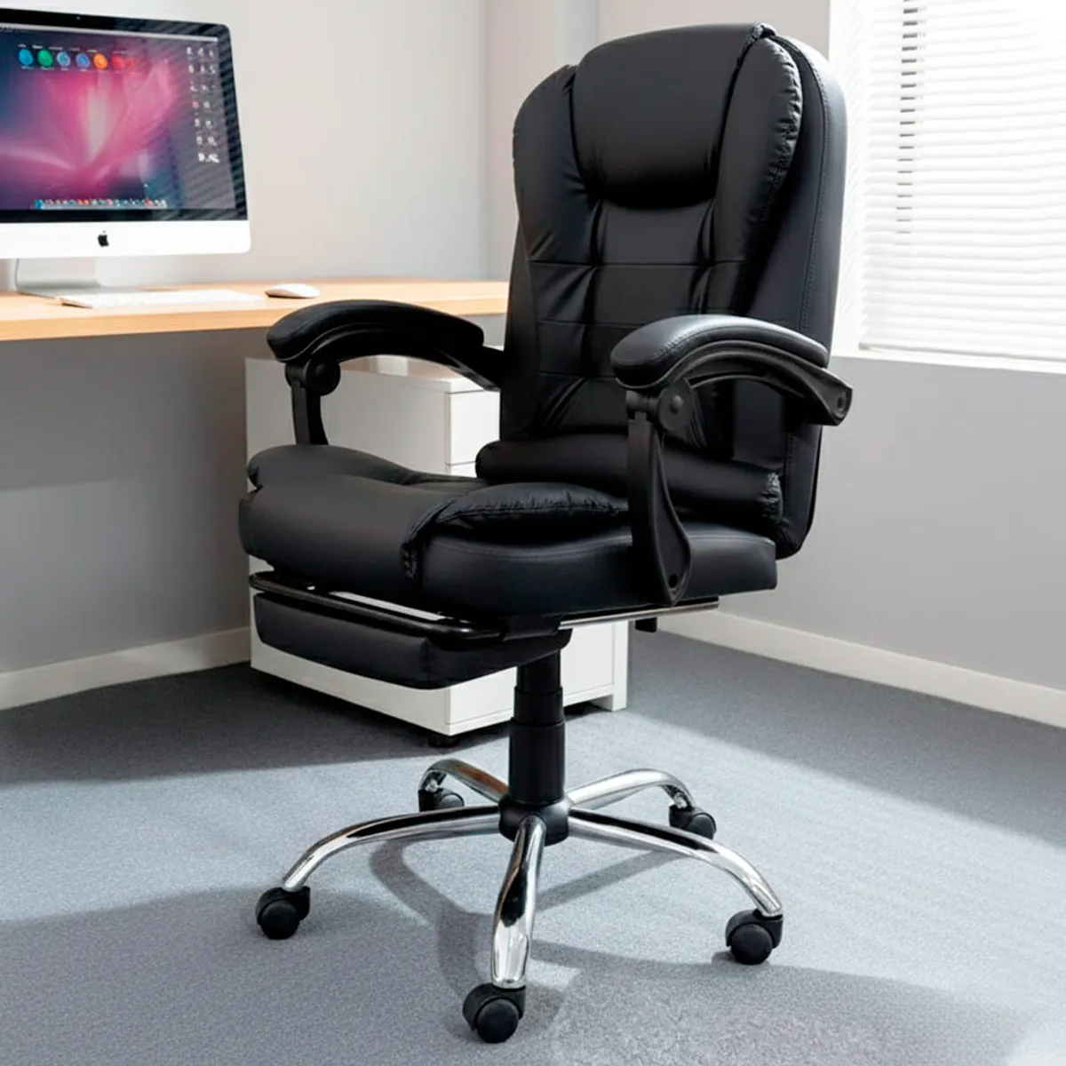 SILLIUM - Silla de Oficina Gerencial Negra Sillium