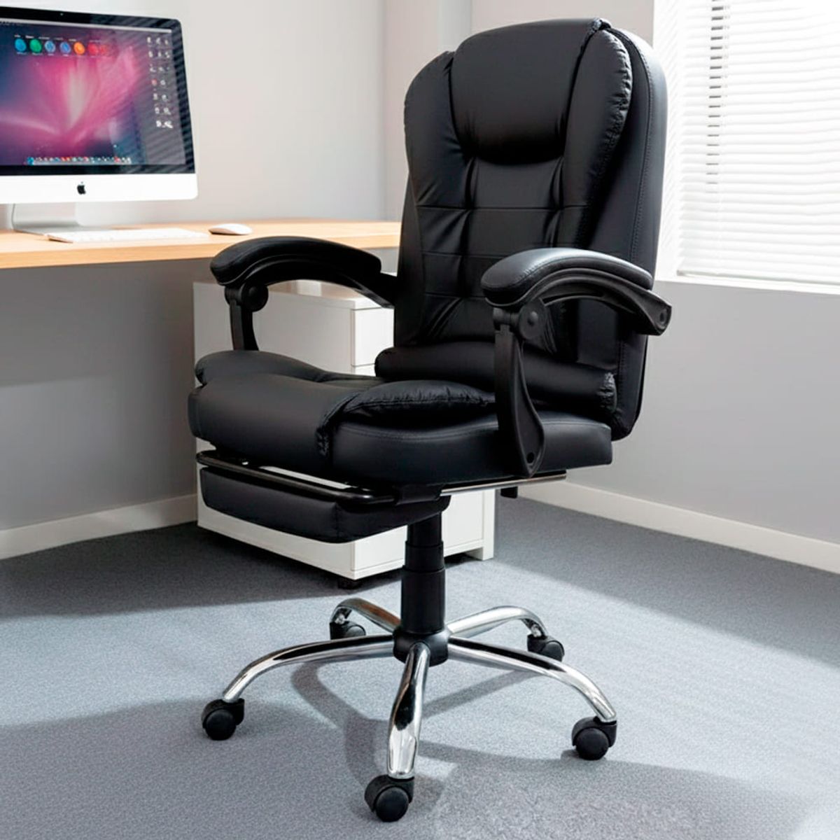 SILLIUM - Silla de Oficina Gerencial Negra Sillium