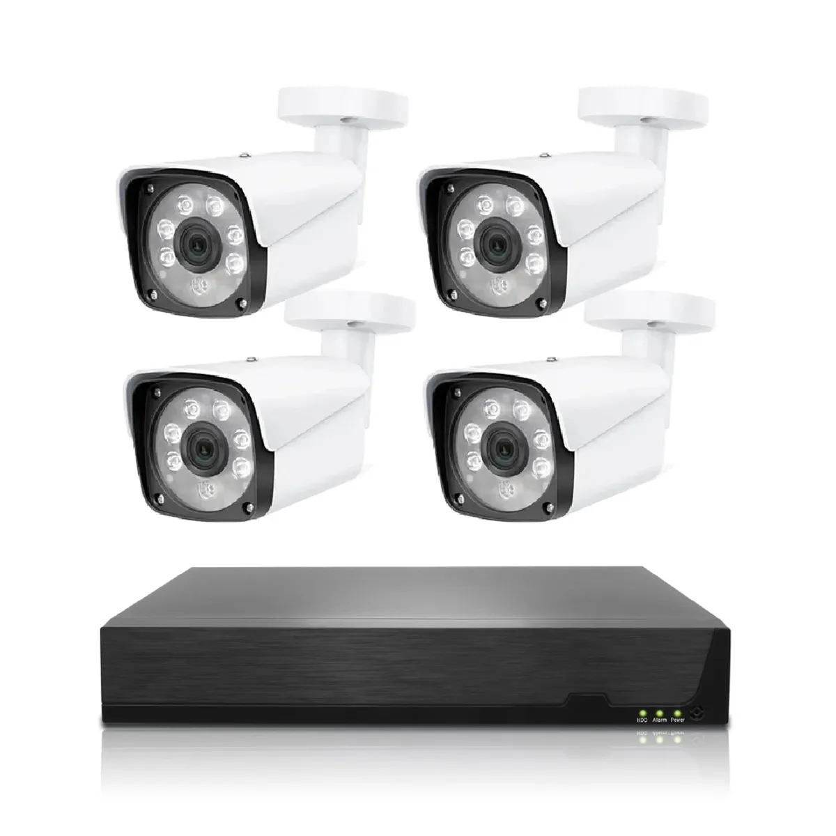 TRENDY TECH E I R L - Kit de Cámaras de Seguridad POE 5MP NVR Vision Nocturna y Audio Bidireccional