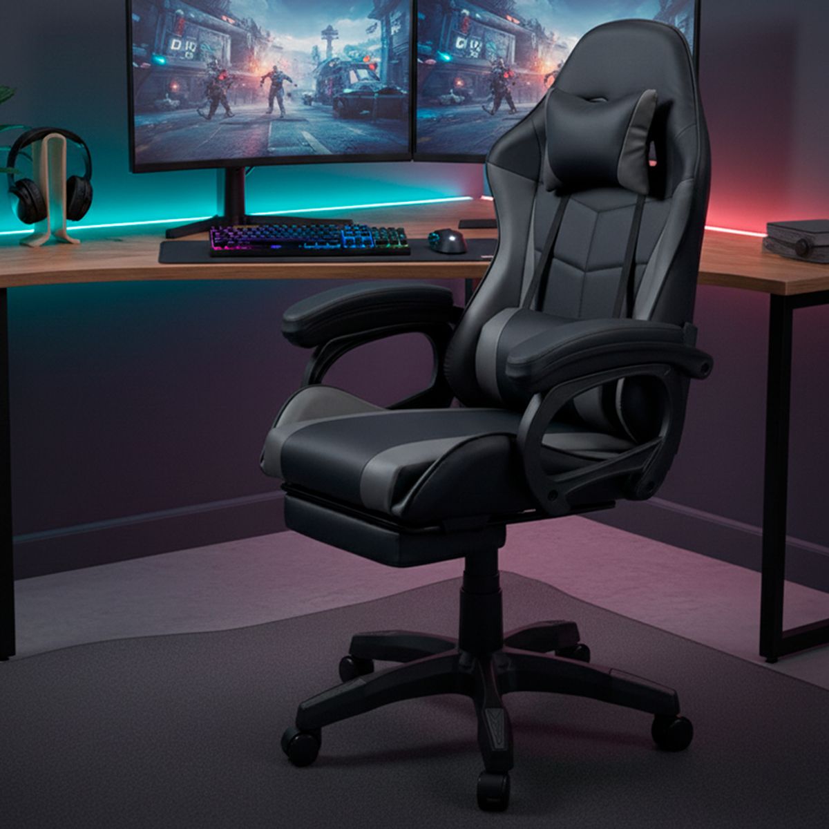 SILLIUM - Silla Gamer Reclinable Gris Sillium