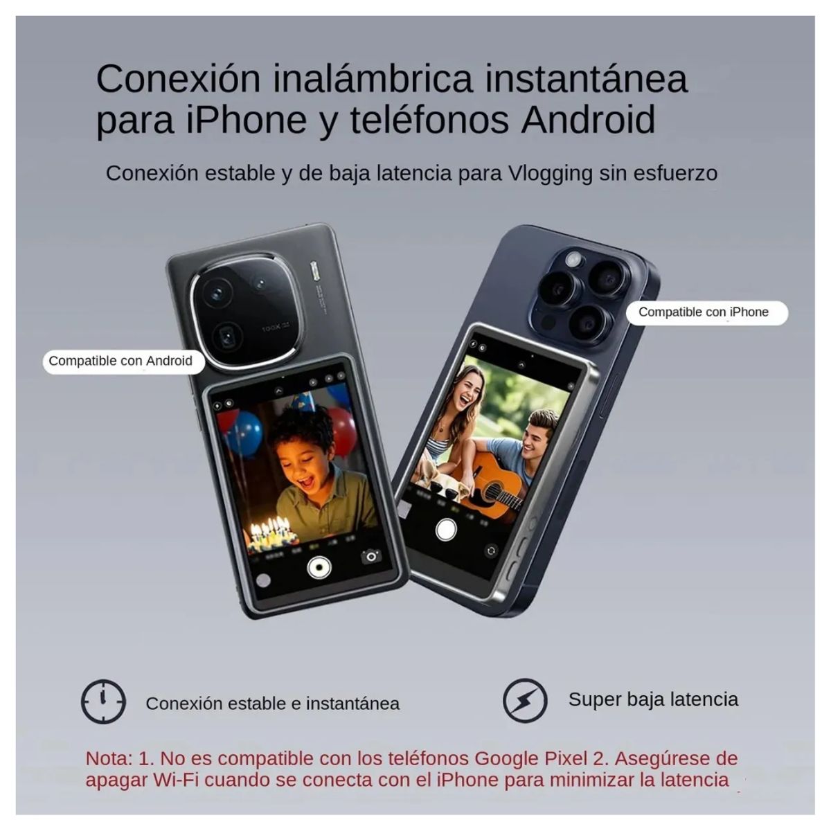 Pantalla Selfie Magnética para iPhone y Android con Control Bluetooth y Brillo Ajustable, marca GENERICO - Foto 2
