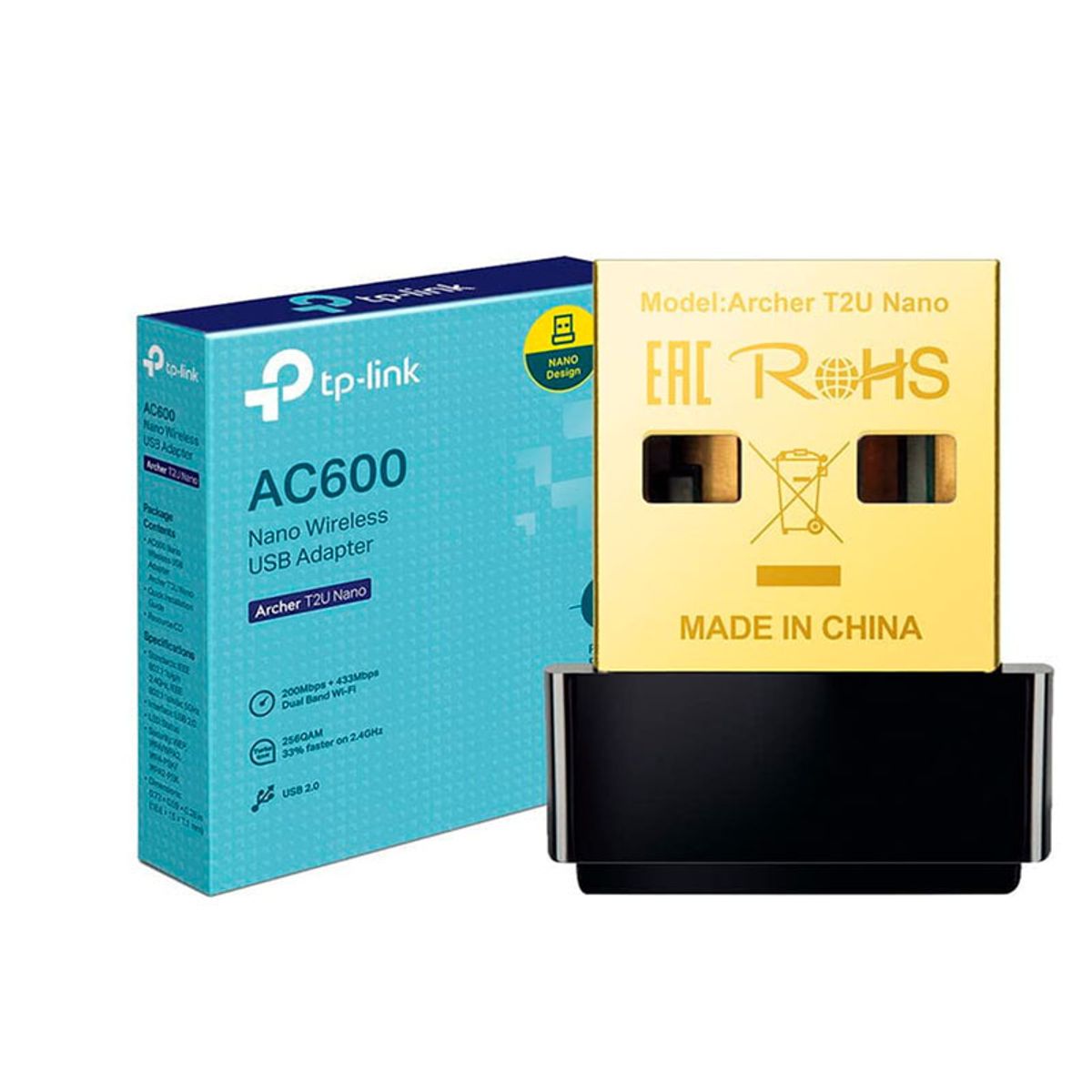 TP LINK - ADAPTADOR USB INALÁMBRICO TP-LINK ARCHER AC600 T2U NANO