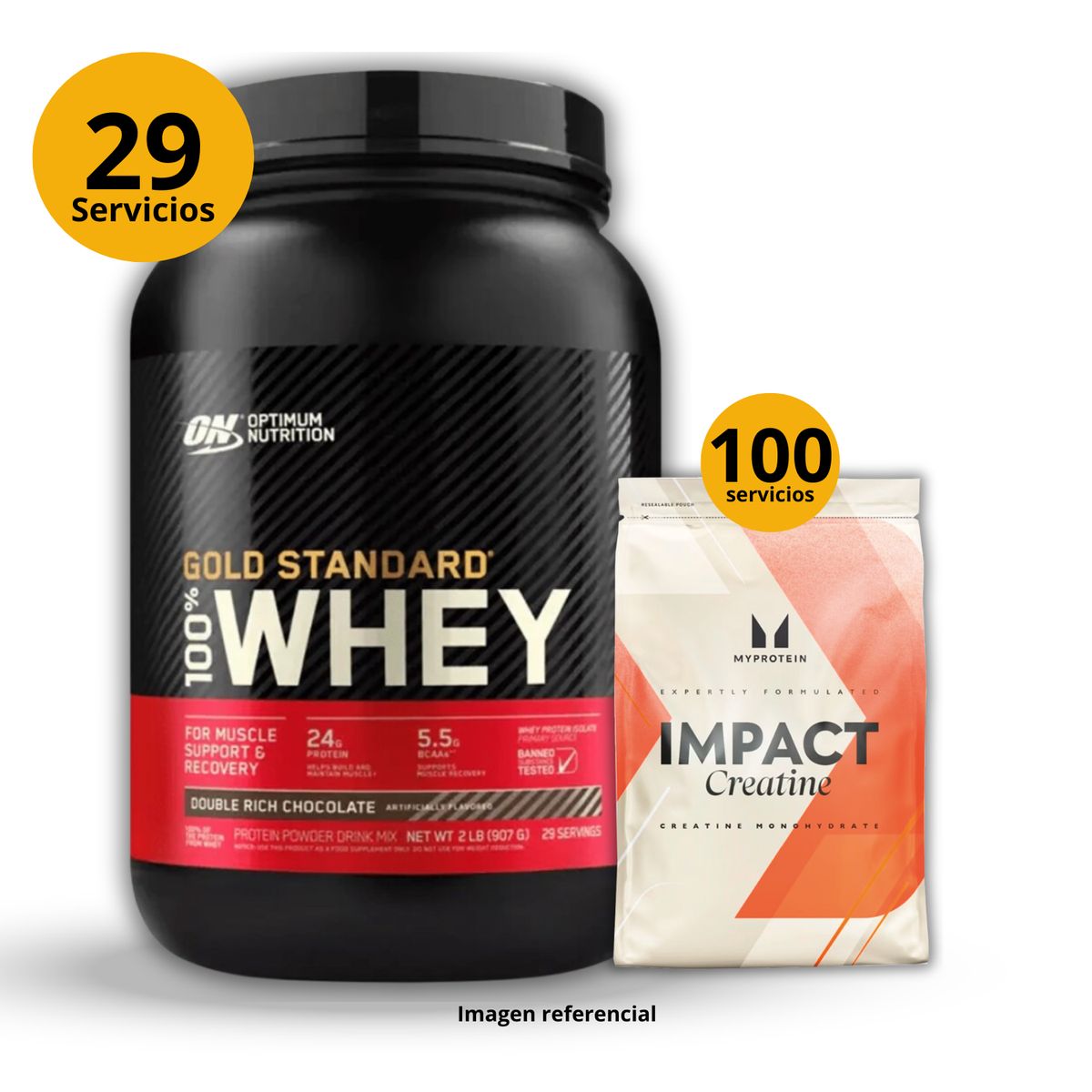 Universe Nutrition - Proteína Gold standard whey de 2lb Chocolate + Creatina Myprotein de 500gr