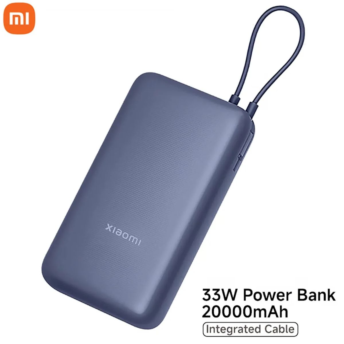 XIAOMI - Power Bank Xiaomi 33W 20000Mah Cable Integrado Azul