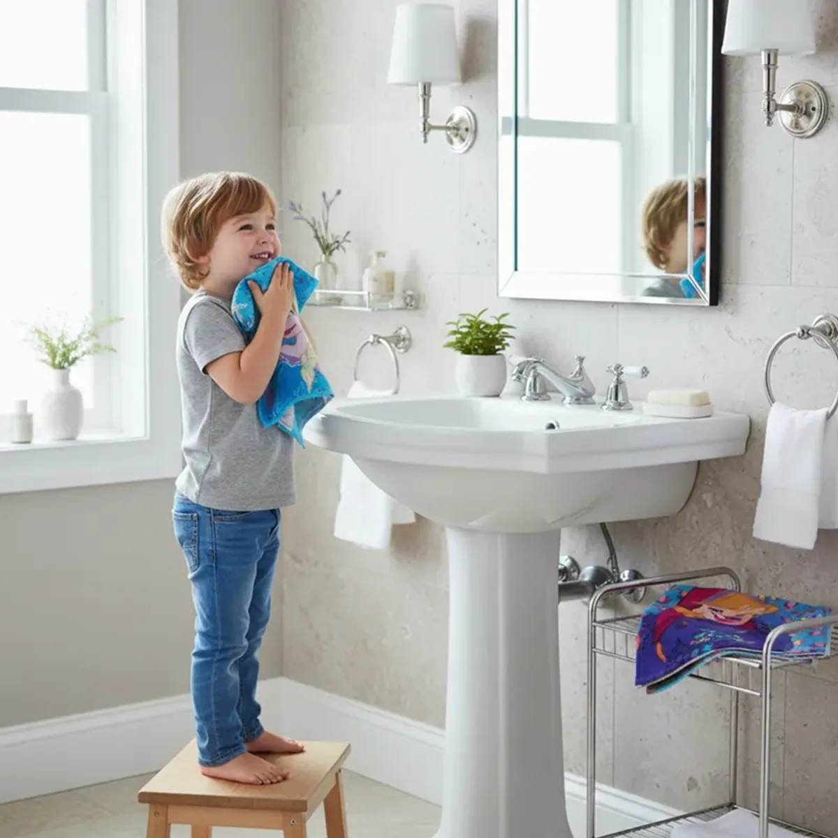 LA BELLOTA - Toalla de Cara /Facial "Frozen" 30x30 cms. (Pack 3 unid)