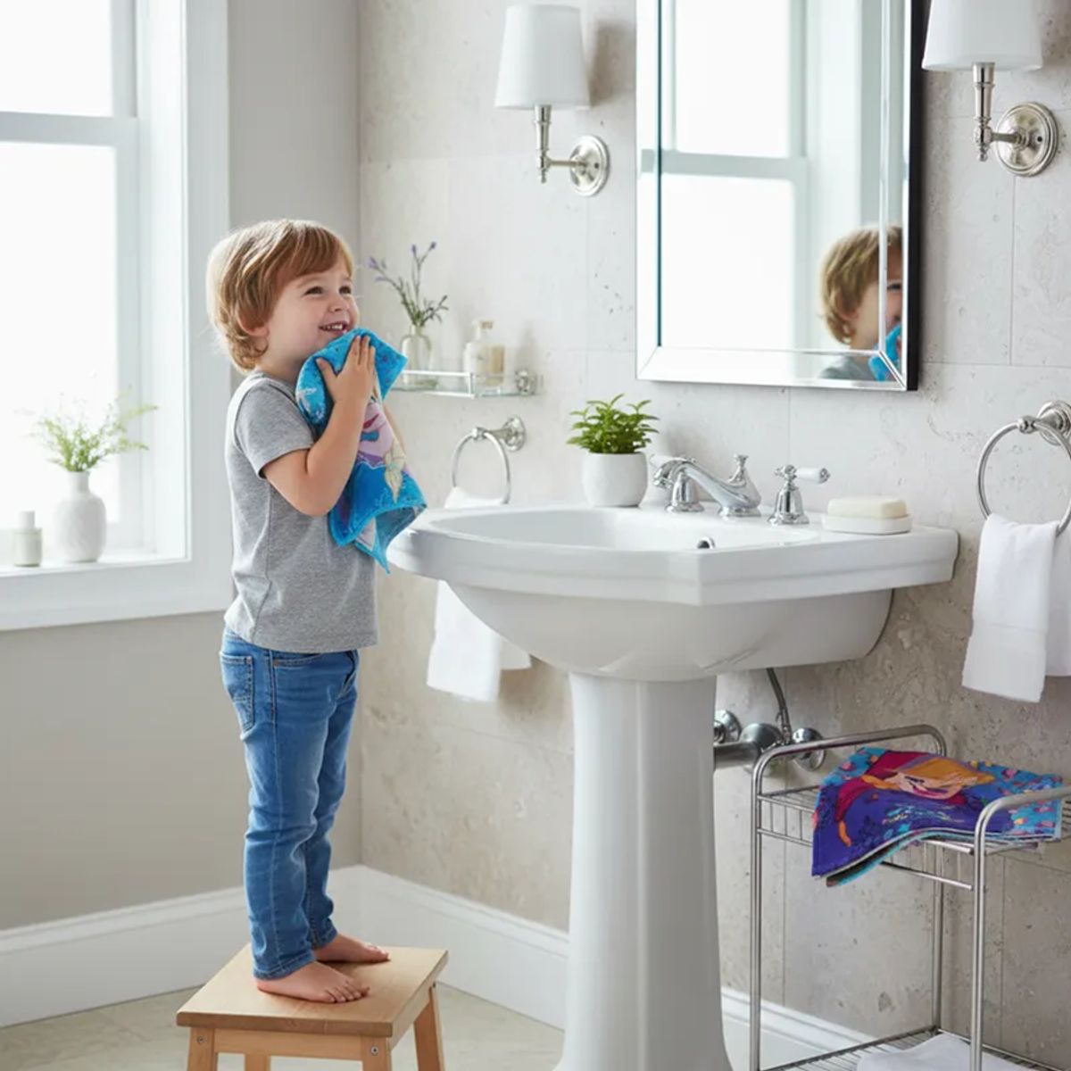 LA BELLOTA - Toalla de Cara /Facial "Frozen" 30x30 cms. (Pack 3 unid)