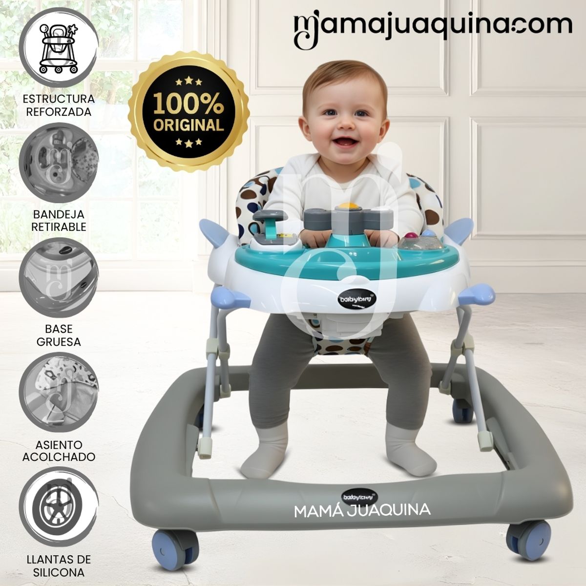 BABY - Andador Plegable Didáctico «NAVY» Edición Limitada Gray