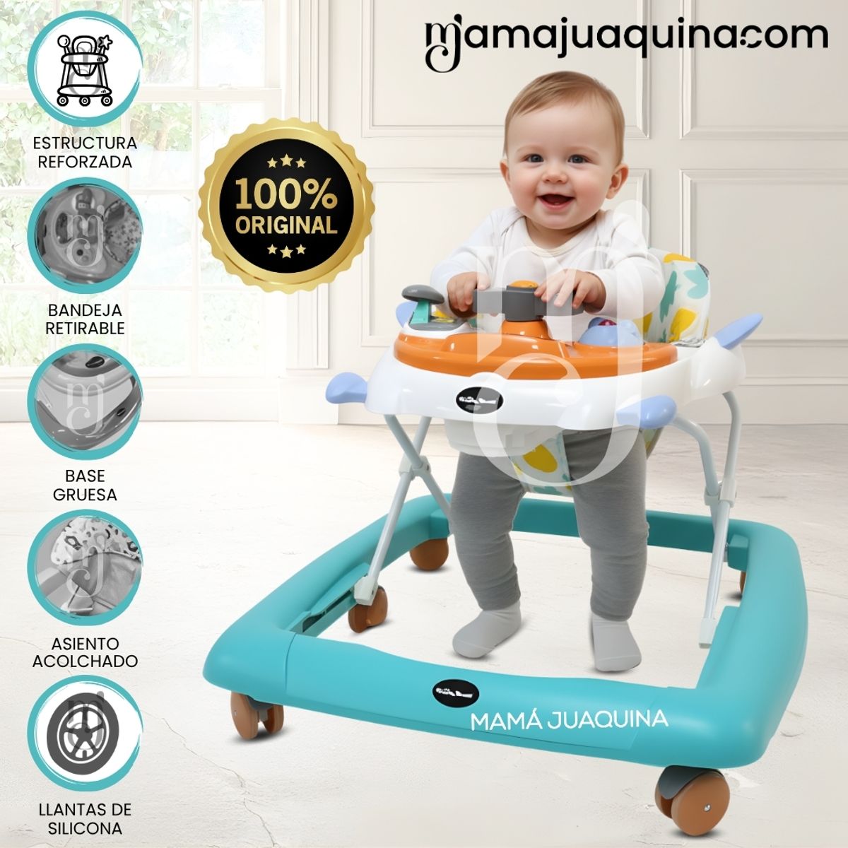 BABY - Andador Plegable Didáctico «NAVY» Edición Limitada Light Blue