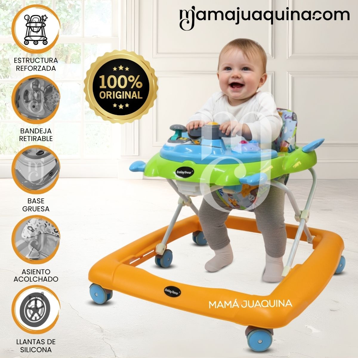 BABY - Andador Plegable Didáctico «NAVY» Edición Limitada Orange