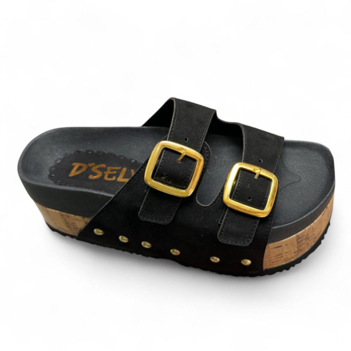 GENERICO - Sandalia Mujer Alto X5 Tacto Corcho 2086L-53 Color Negro