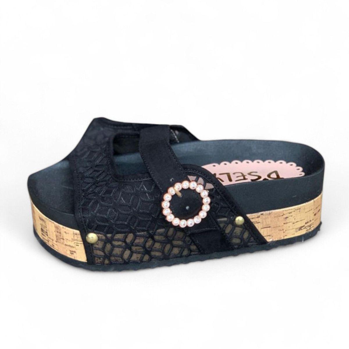 GENERICO - Sandalia Mujer Greca Alto X5 2086L-50 Color Negro