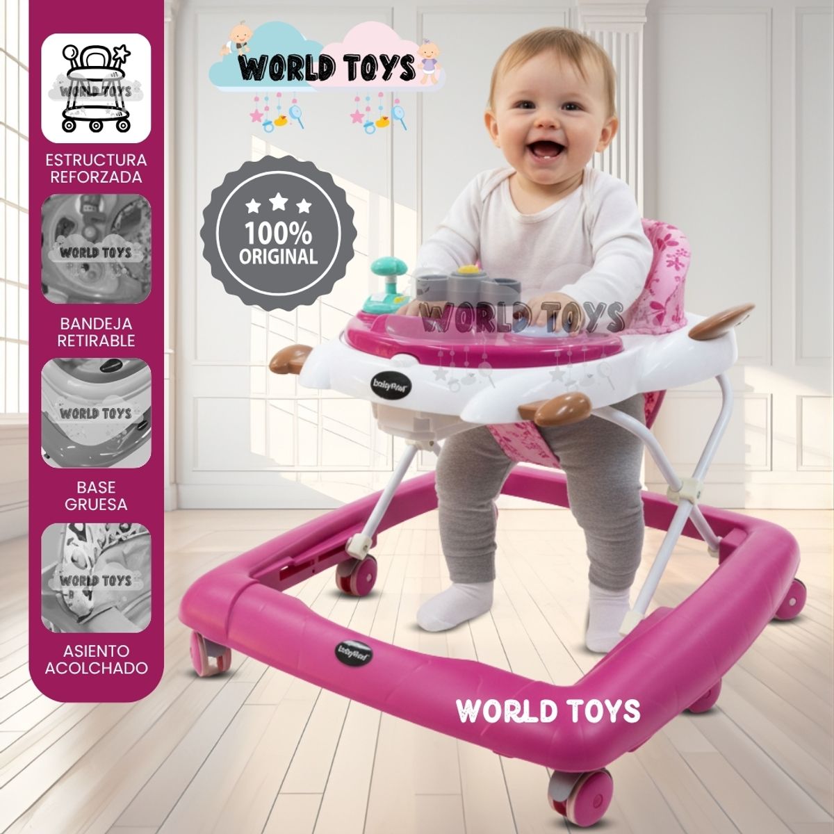 BABY - Andador Plegable Didáctico «NAVY» Edición Limitada Dark Pink