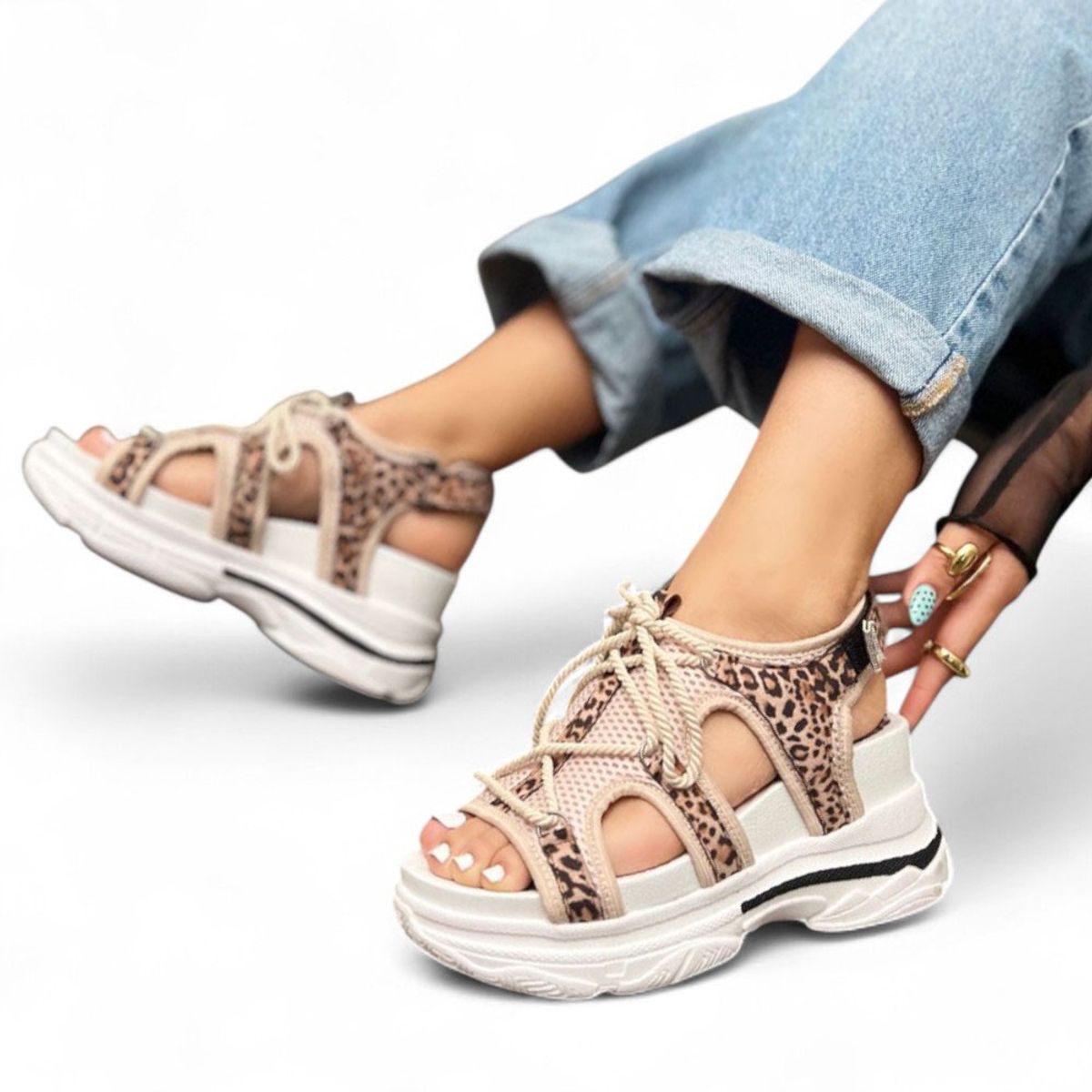 GENERICO - Sandalia Mujer Alto X7 Planta Spanzo 2086L-55 Color Print