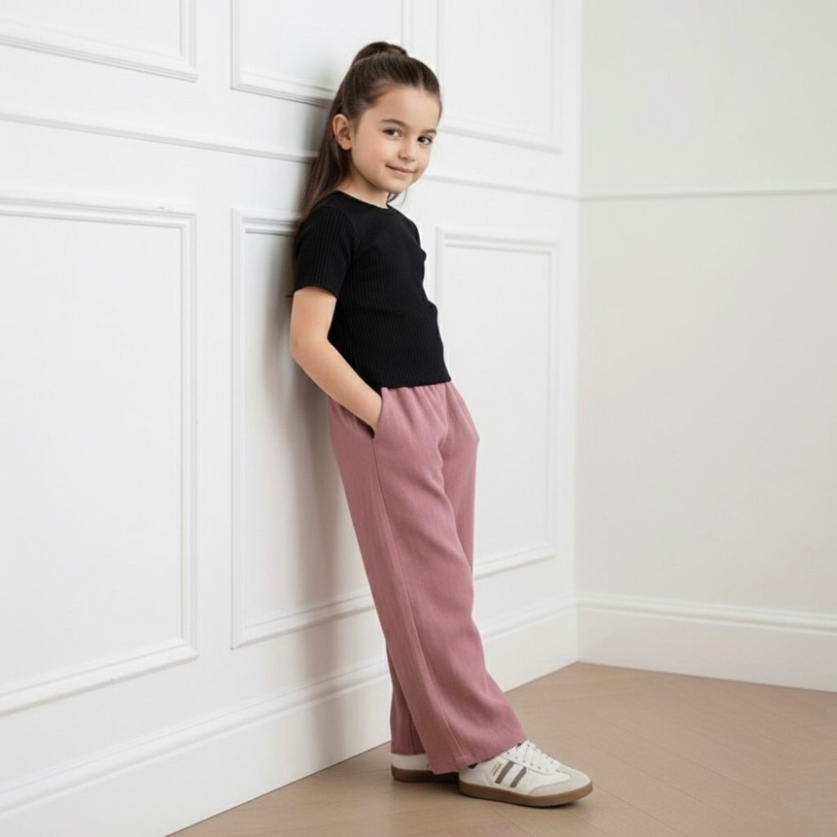 LE PETIT COMPANY - Palazo Pantalón Flare Niña - Malva