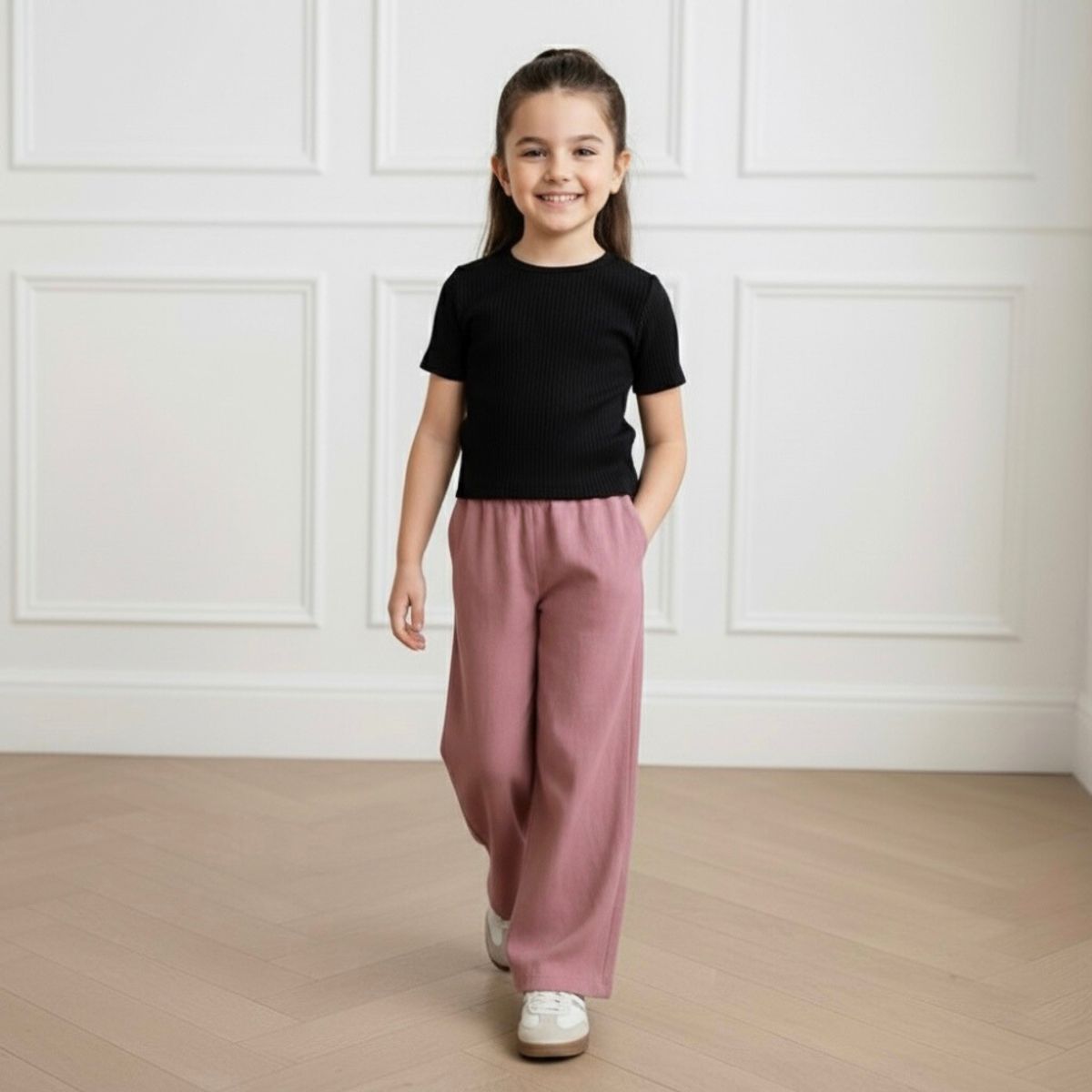 LE PETIT COMPANY - Palazo Pantalón Flare Niña - Malva