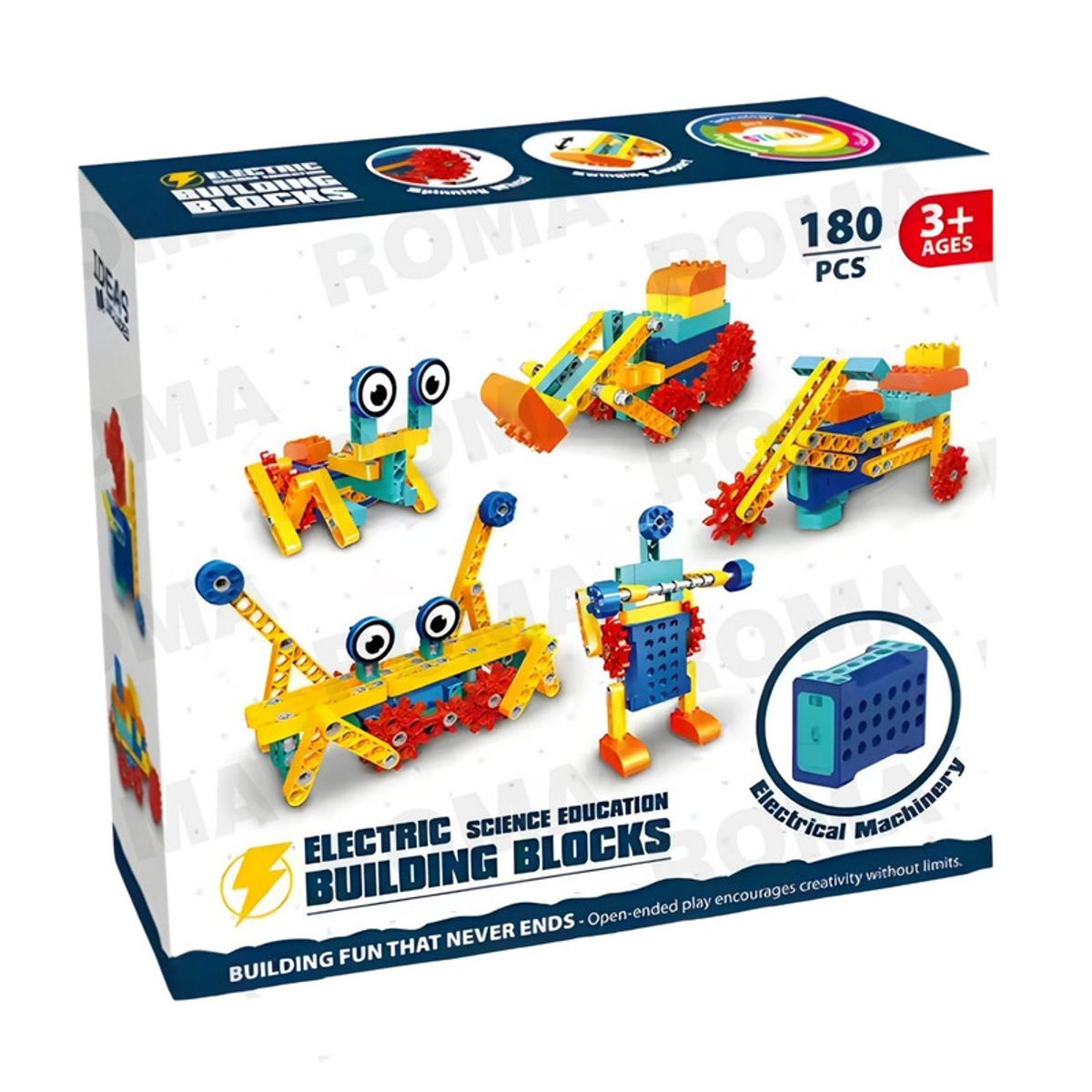 GENERICO - BLOQUES DIDÁCTICOS ELÉCTRICOS 180 PIEZAS JUEGO DIDÁCTICO