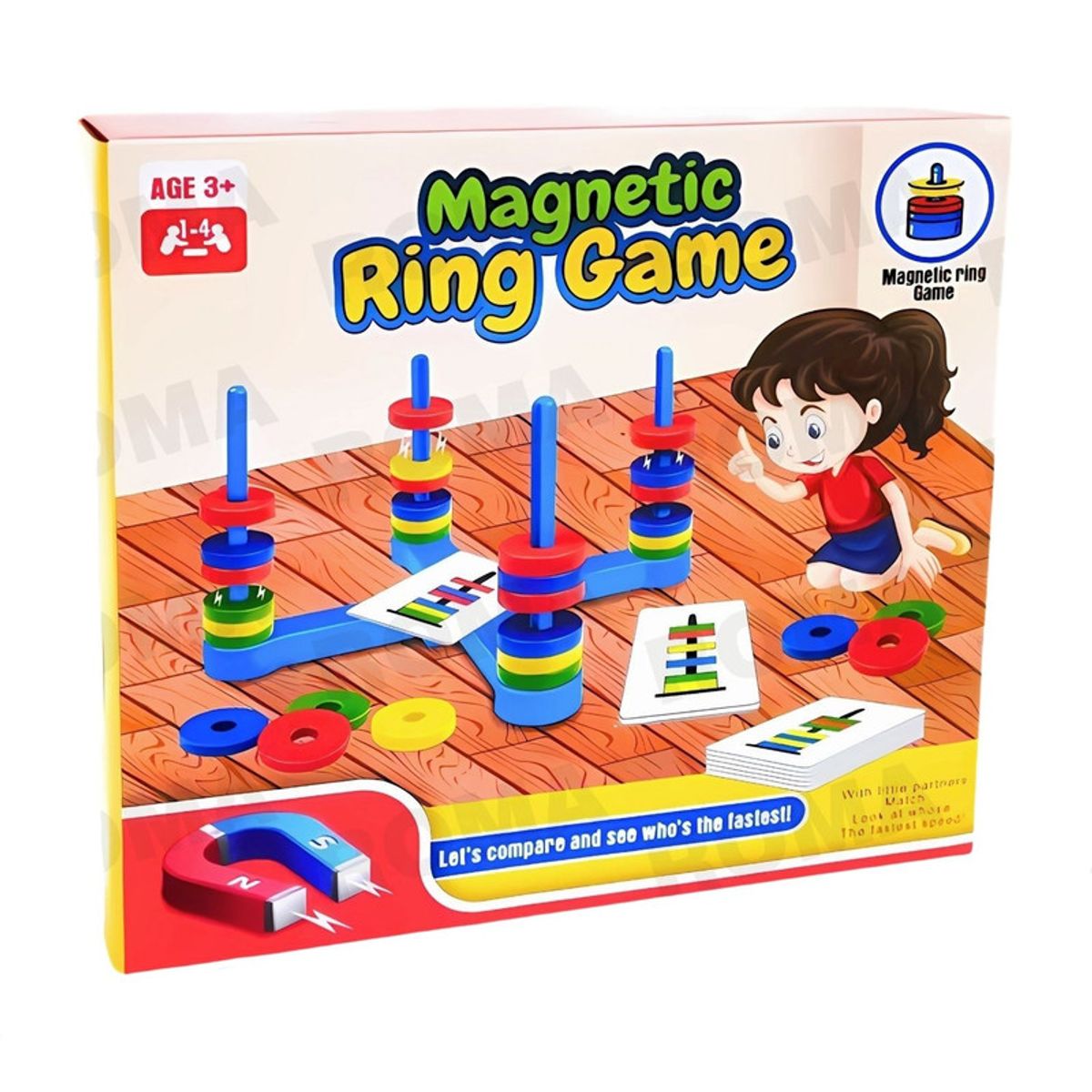 GENERICO - ANILLOS MAGNÉTICOS 4 JUGADORES JUEGO DIDÁCTICO