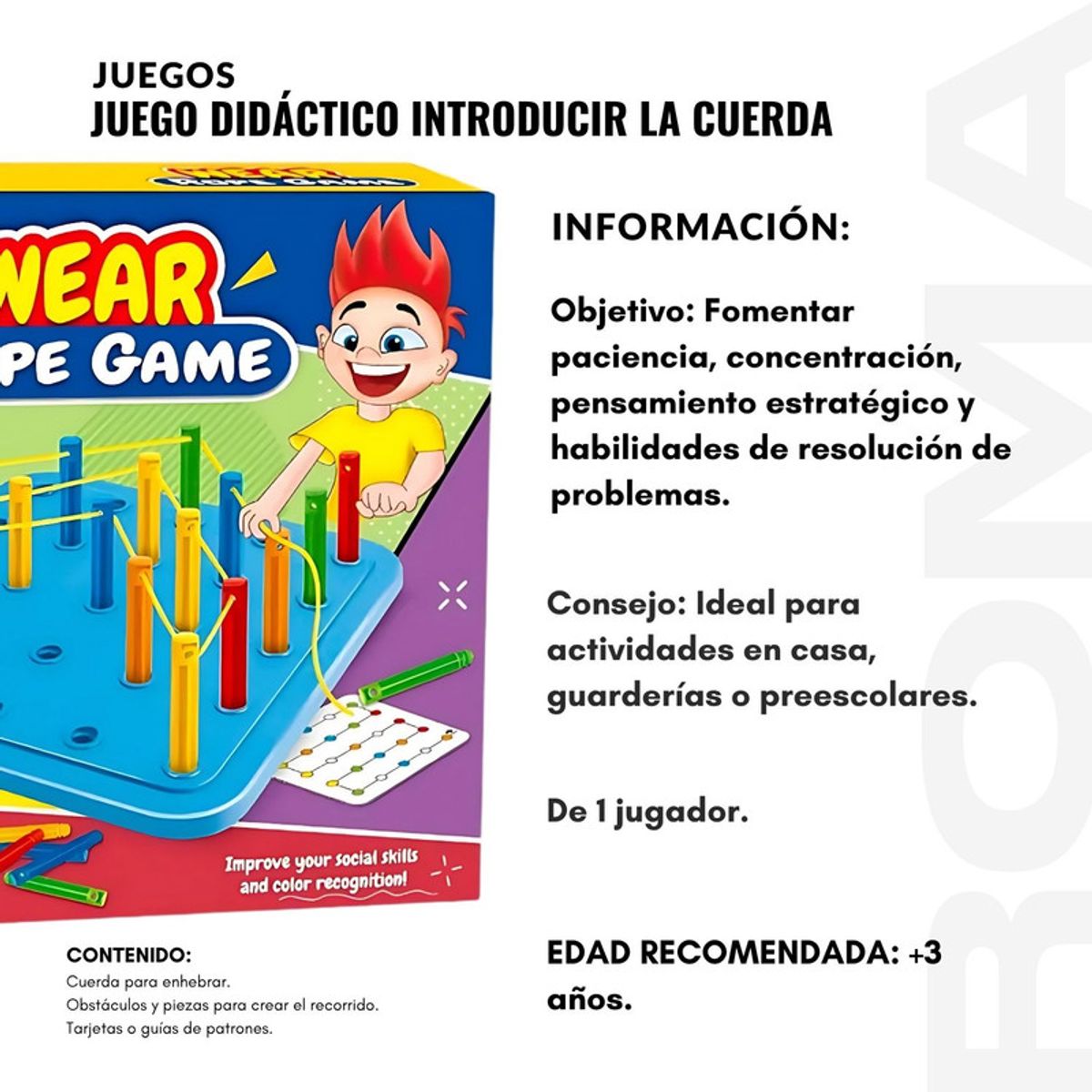 GENERICO - JUEGO DIDÁCTICO INTRODUCIR LA CUERDA CON CLAVITOS